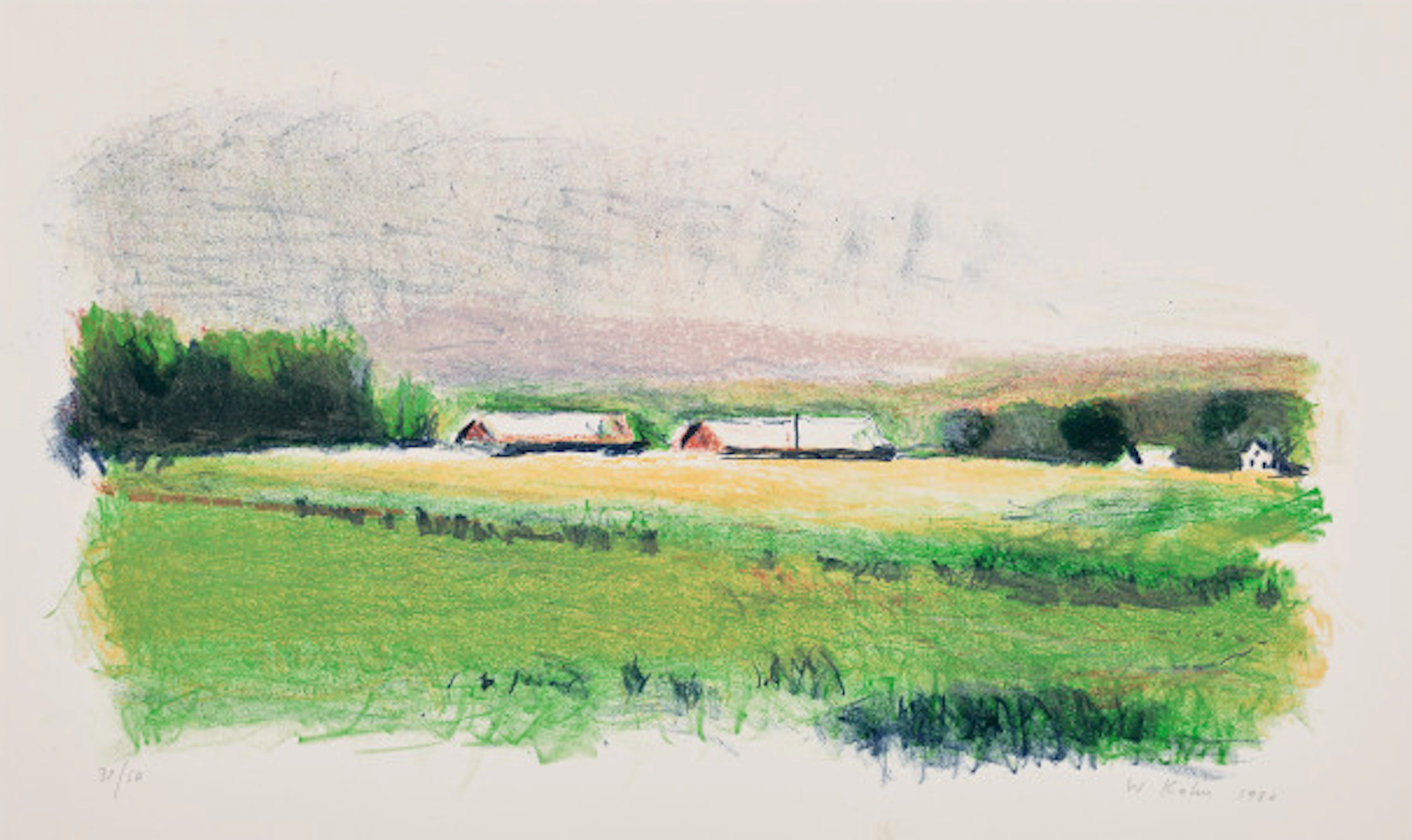 Wolf Kahn - Twin Barns