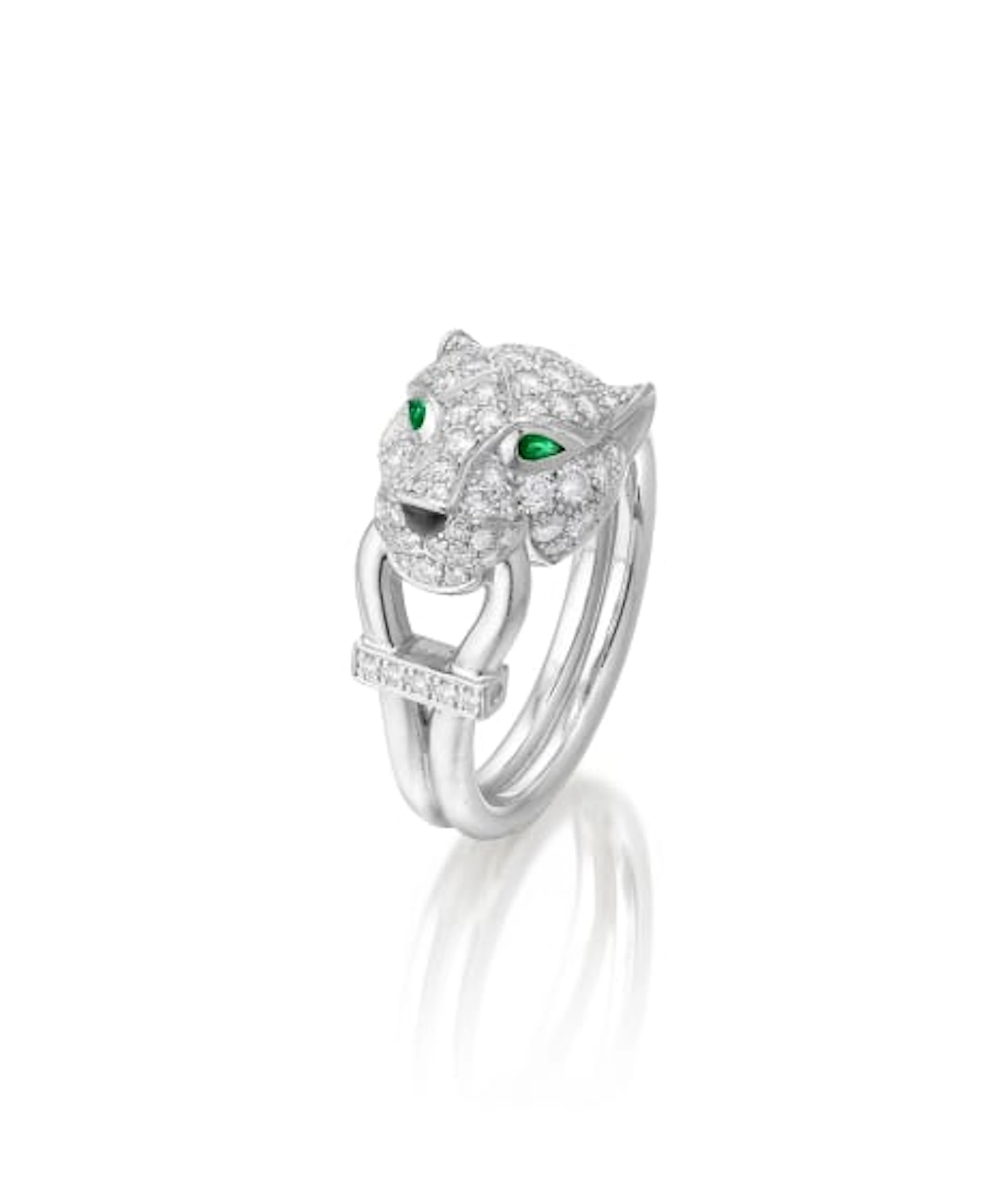 Cartier - Diamond, Emerald and Onyx Ring, 'Panthère'