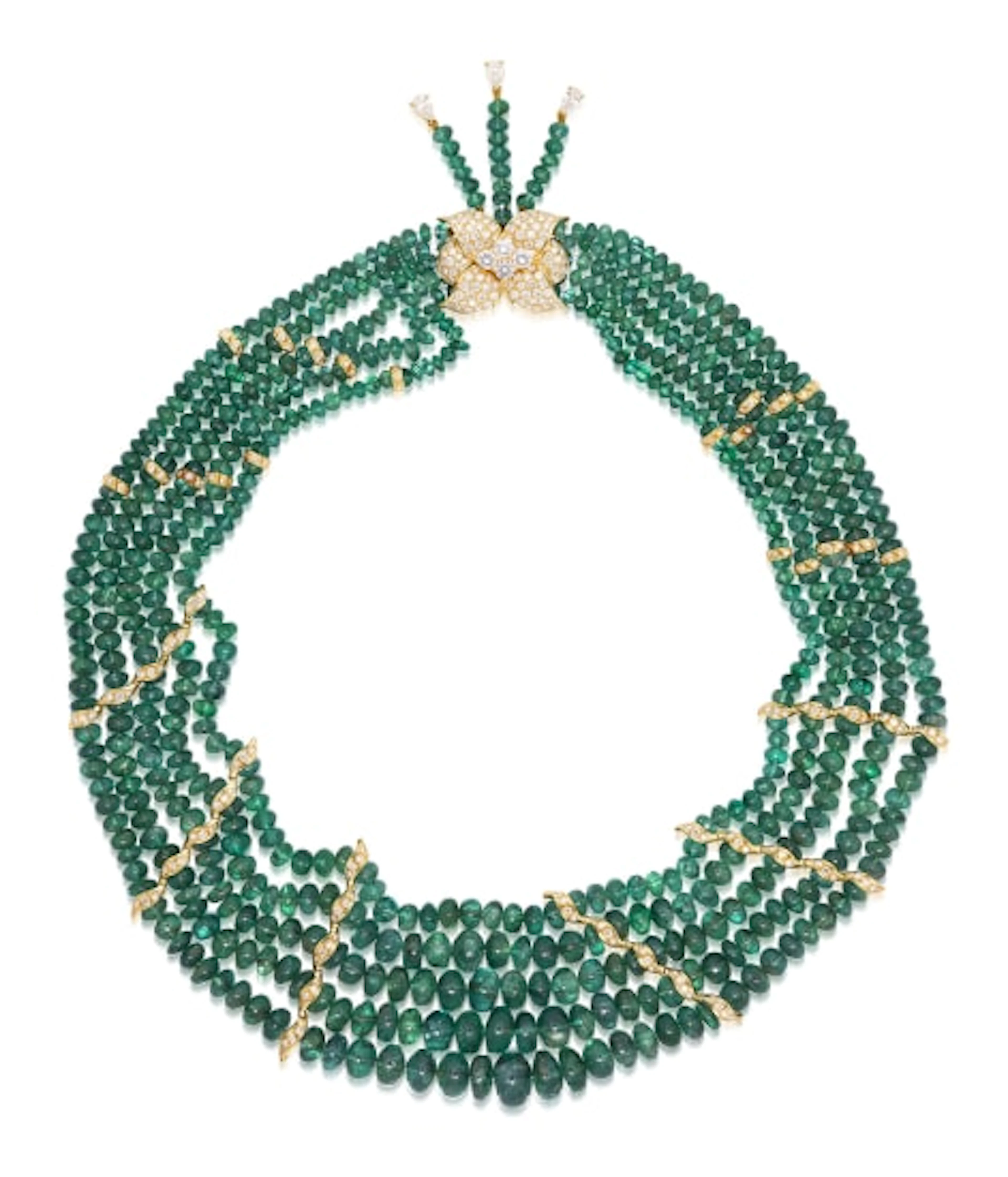 NoArtist - Emerald and Diamond Necklace