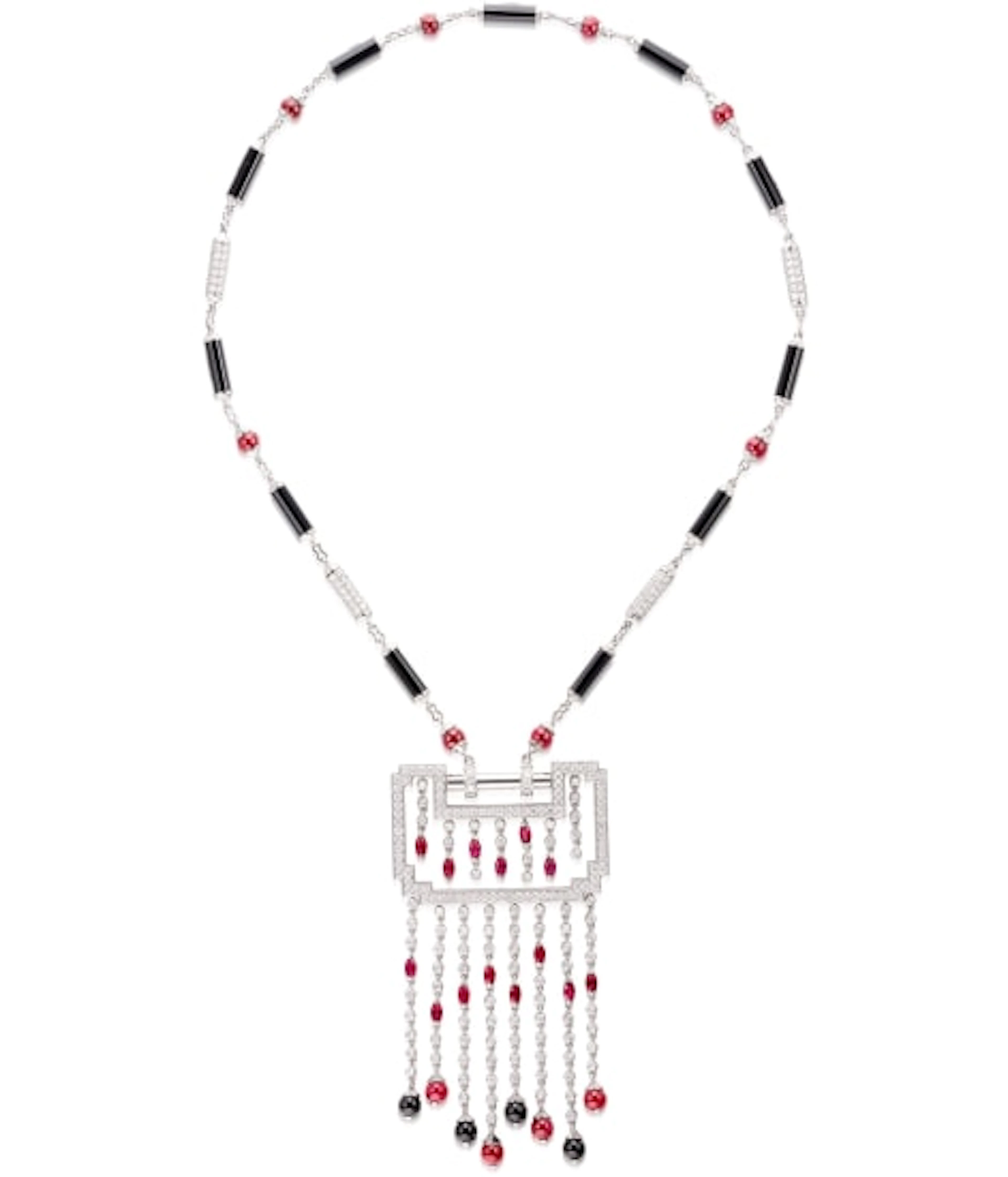 Cartier - Ruby, Onyx and Diamond Necklace, 'Le Baiser Du Dragon'