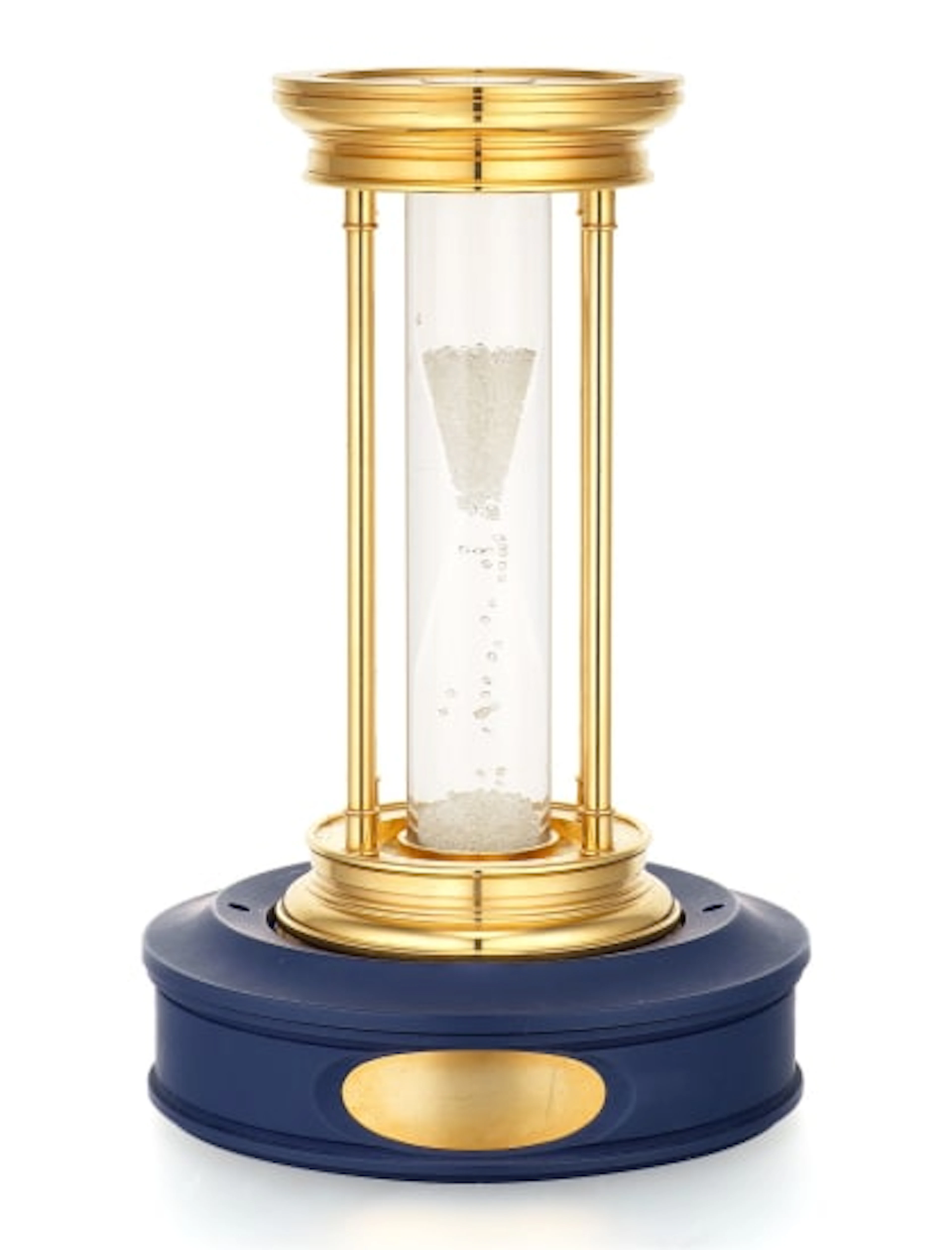 De Beers - Limited Edition Gilt Brass Hourglass, with Floating Diamonds, Circa 2