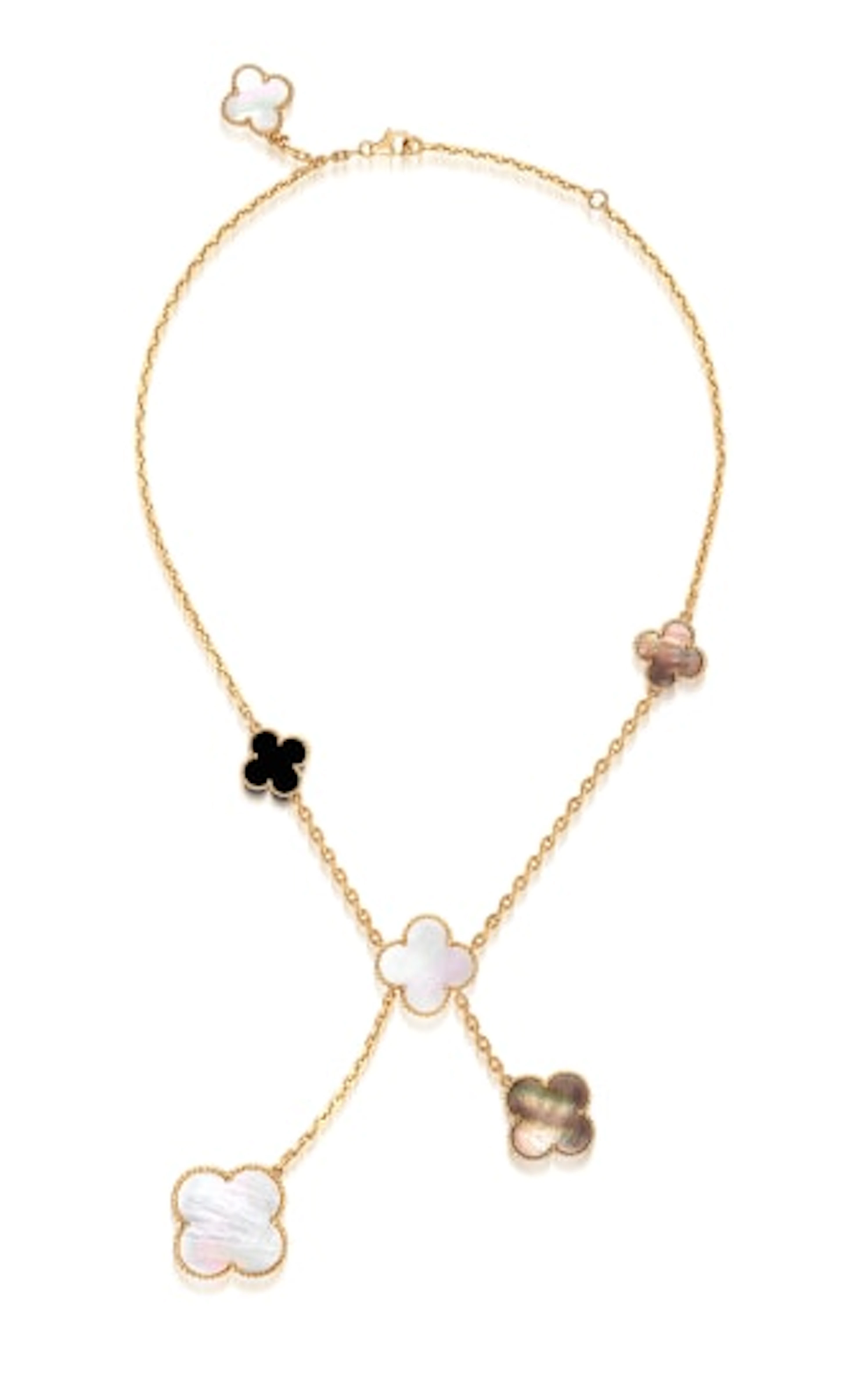Van Cleef & Arpels - Mother-of-Pearl and Onyx Necklace, 'Magic Alhambra'