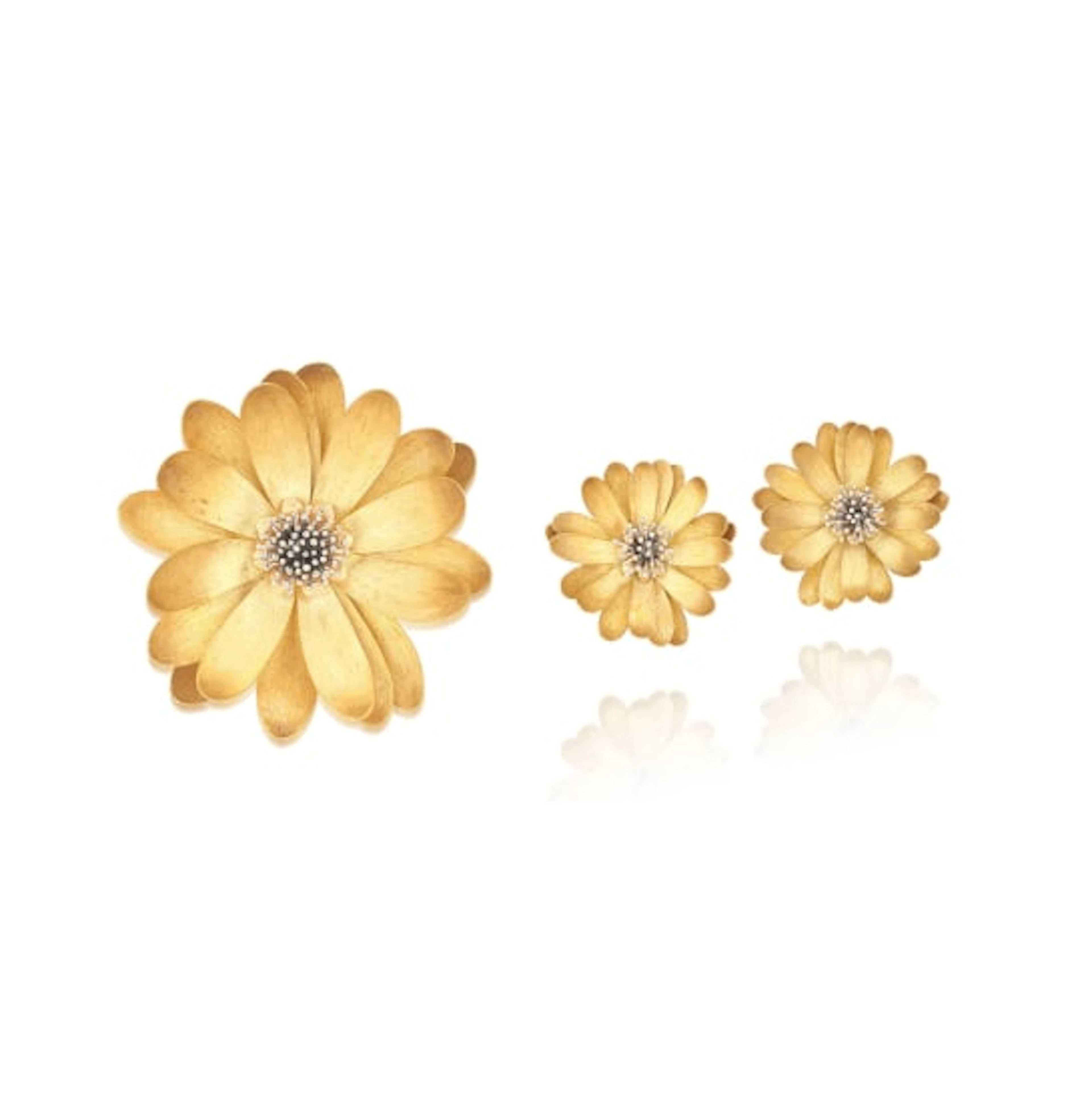 uccellati - Yellow and White Gold Demi-Parure