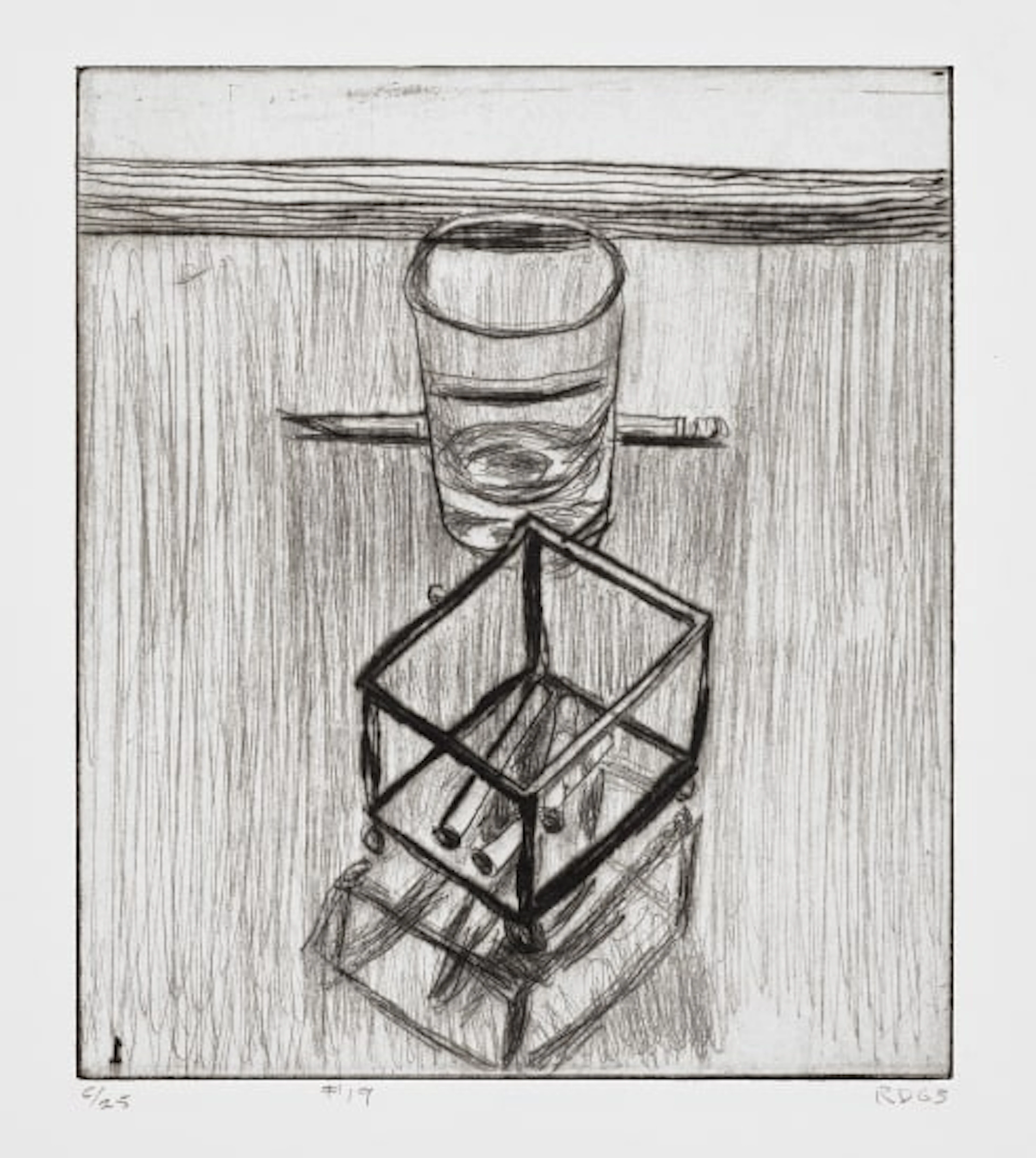 Richard Diebenkorn - 41 Etchings Drypoints: #19 (still life with pencil