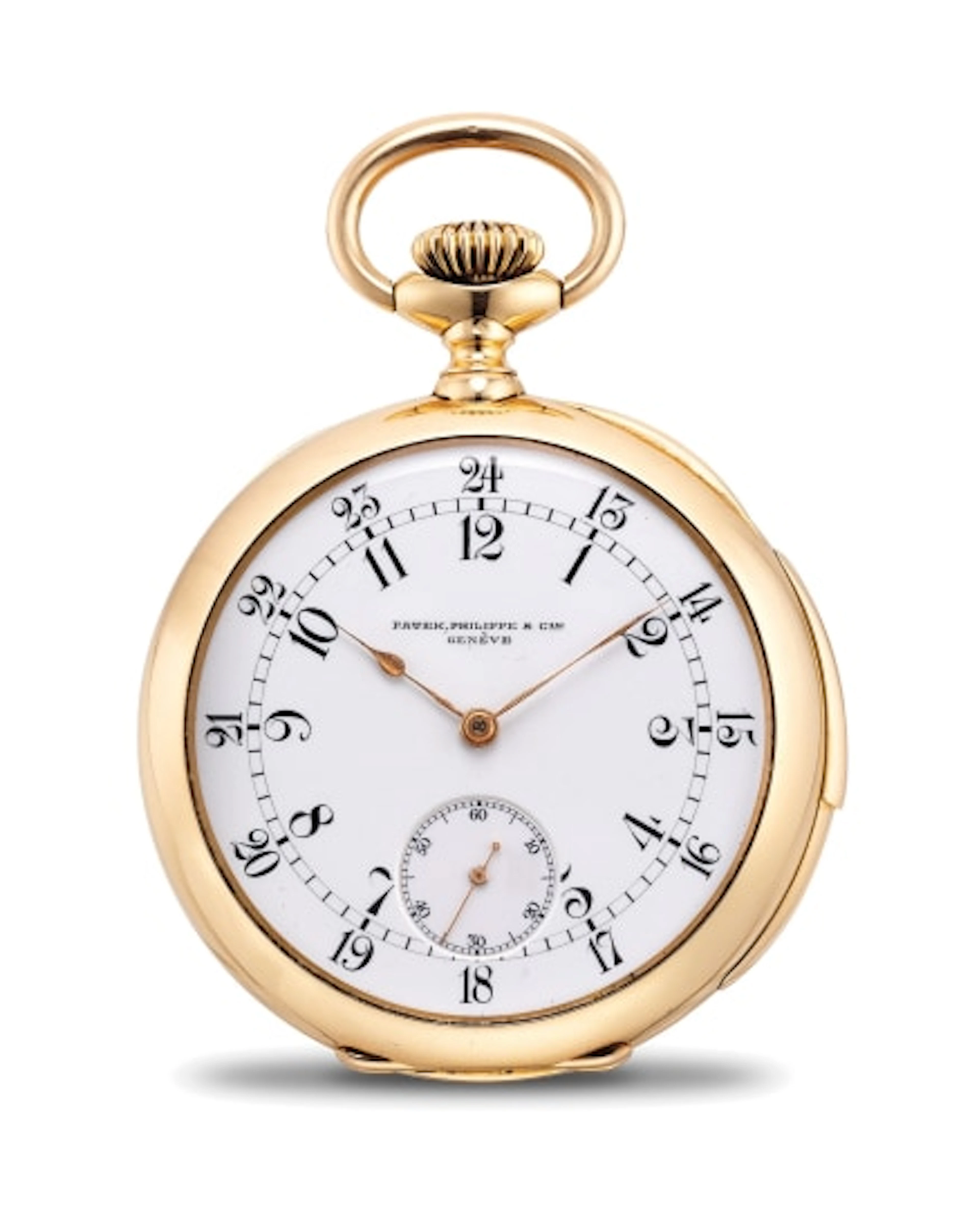 A fine and rare pink gold quarter repeating pocket watch with 24-hour dial