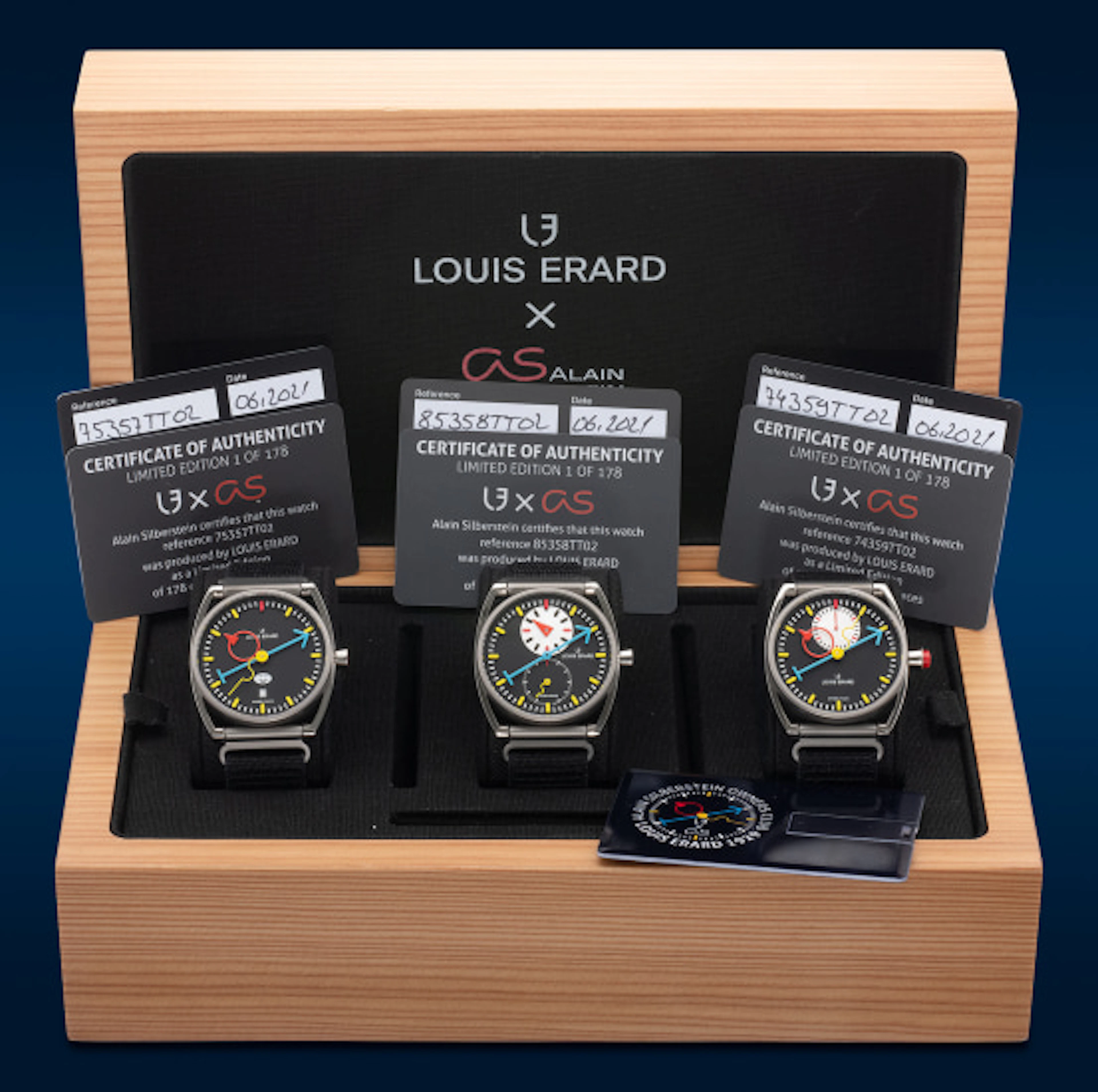Louis Erard - An attractive and playful set of 3 limited...