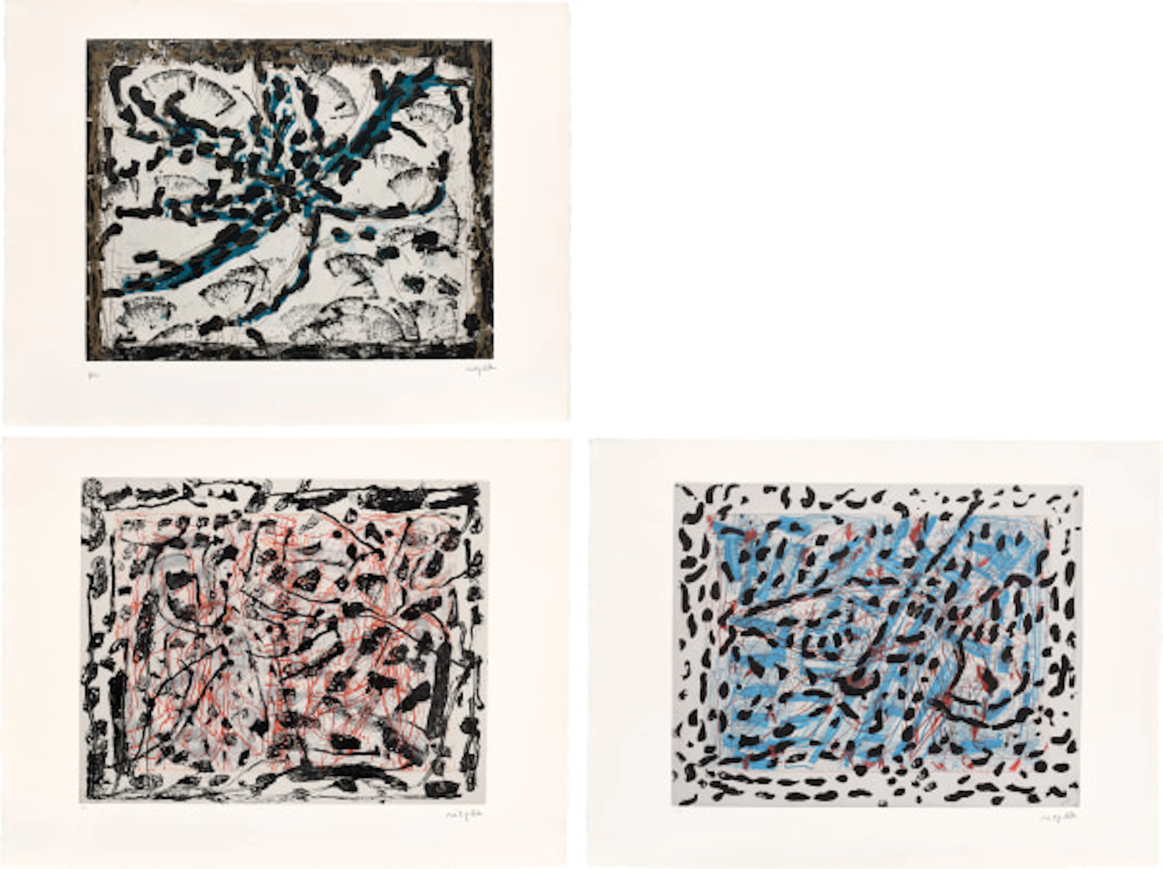 Jean-Paul Riopelle - Les mouches à Marier (Marier's Flies): three plates