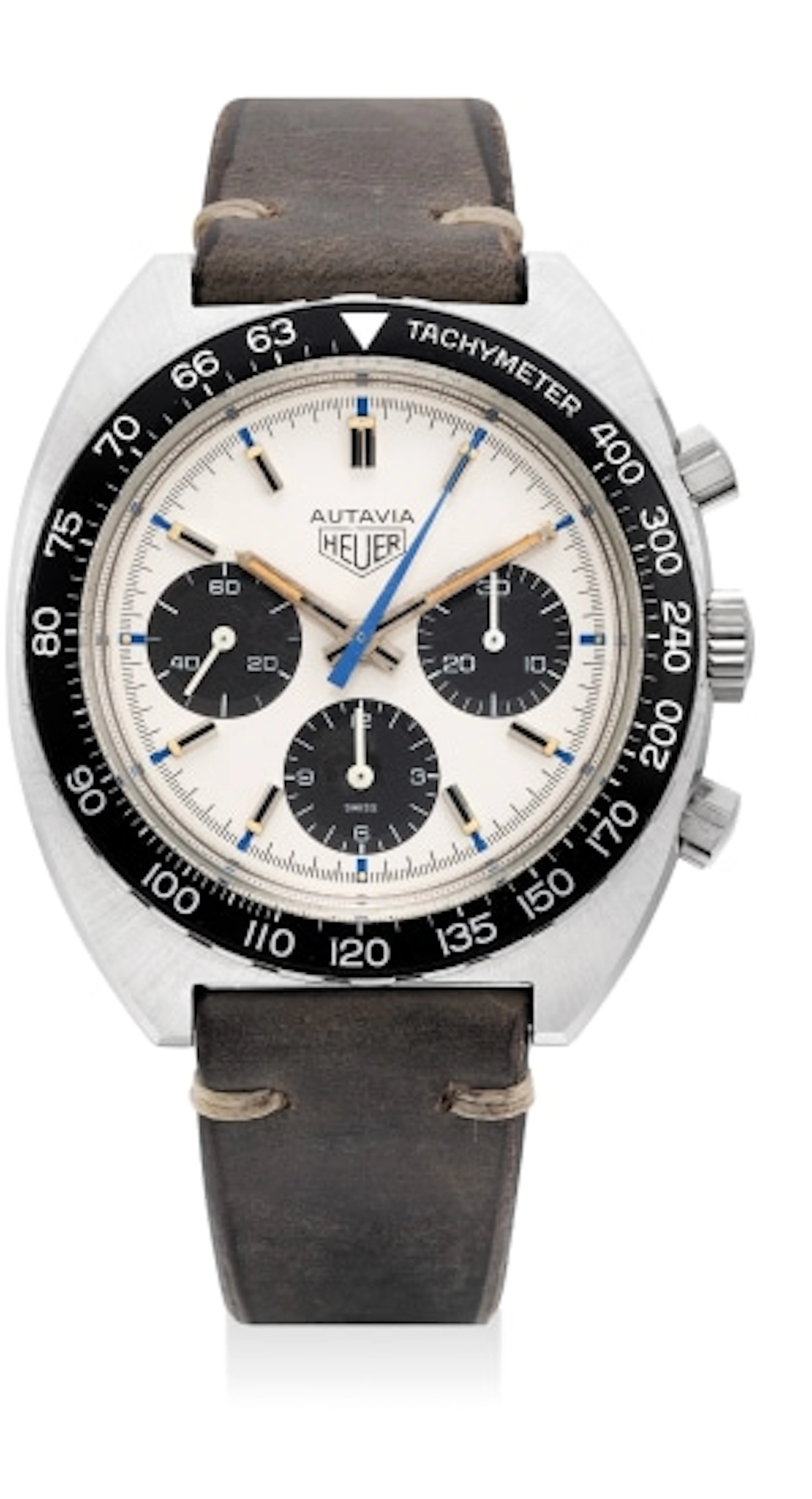 A very rare and fine stainless steel chronograph...