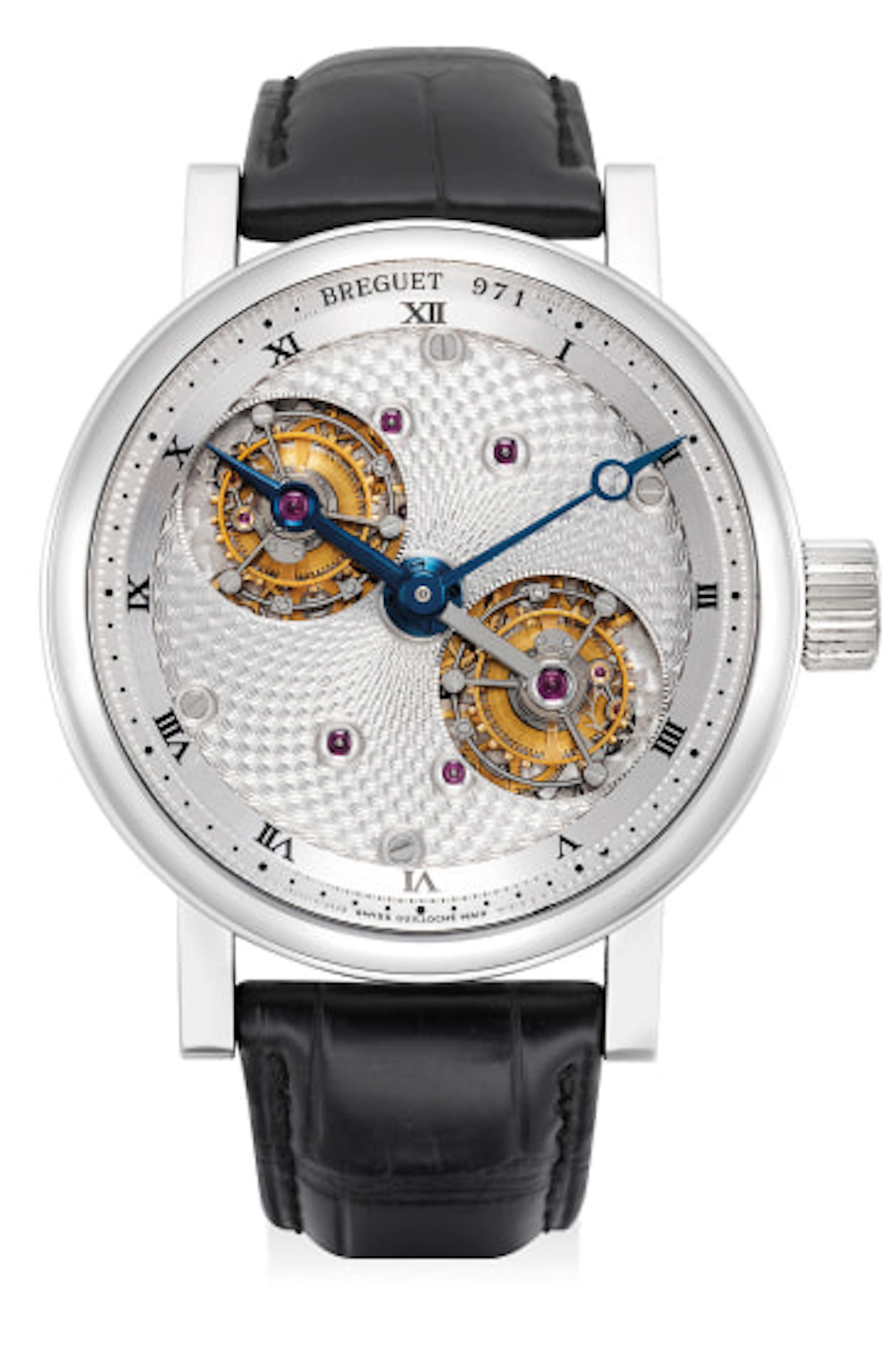 A very fine and attractive platinum oversized wristwatch...