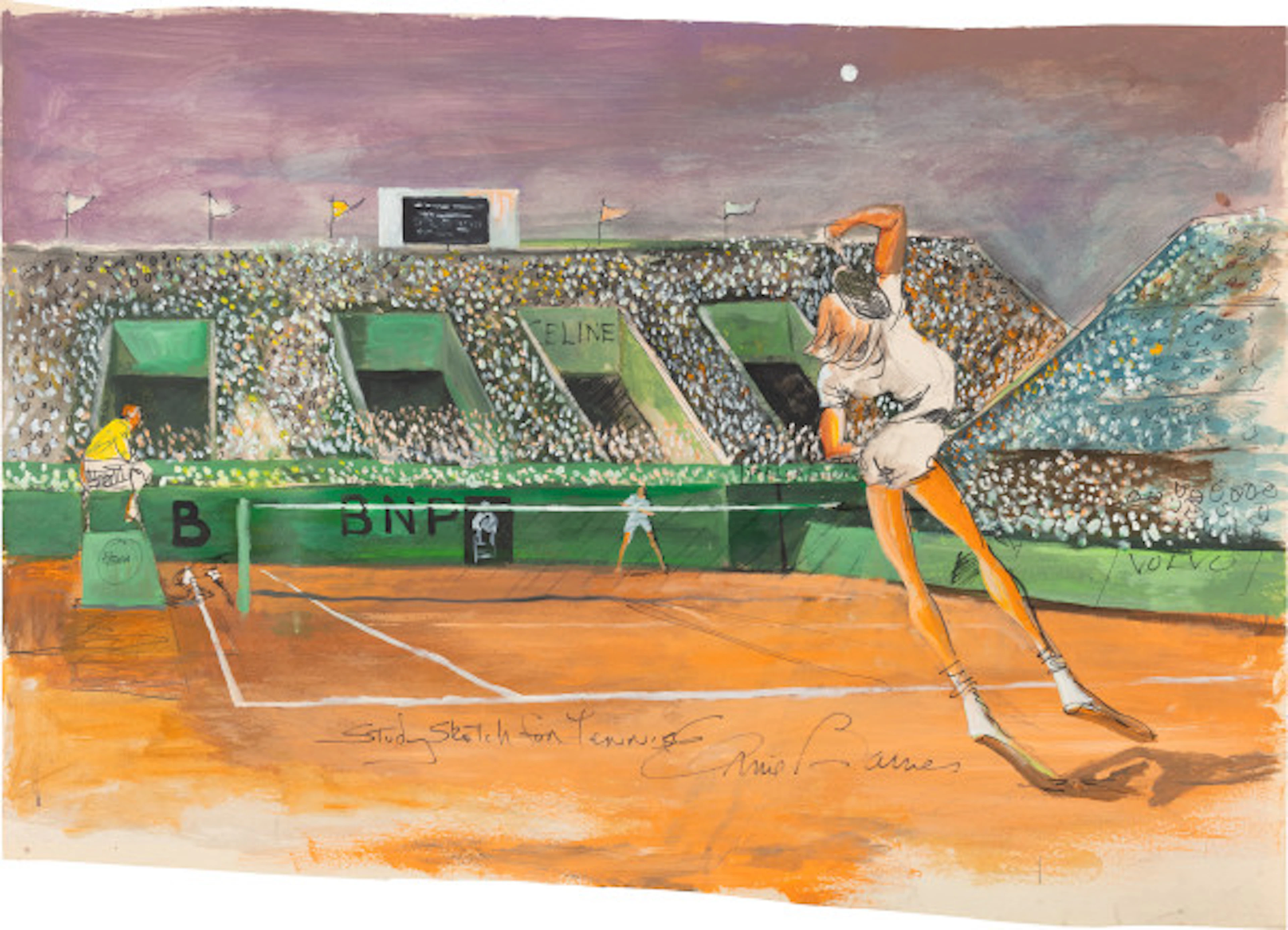 Ernie Barnes - Study Sketch for Tennis
