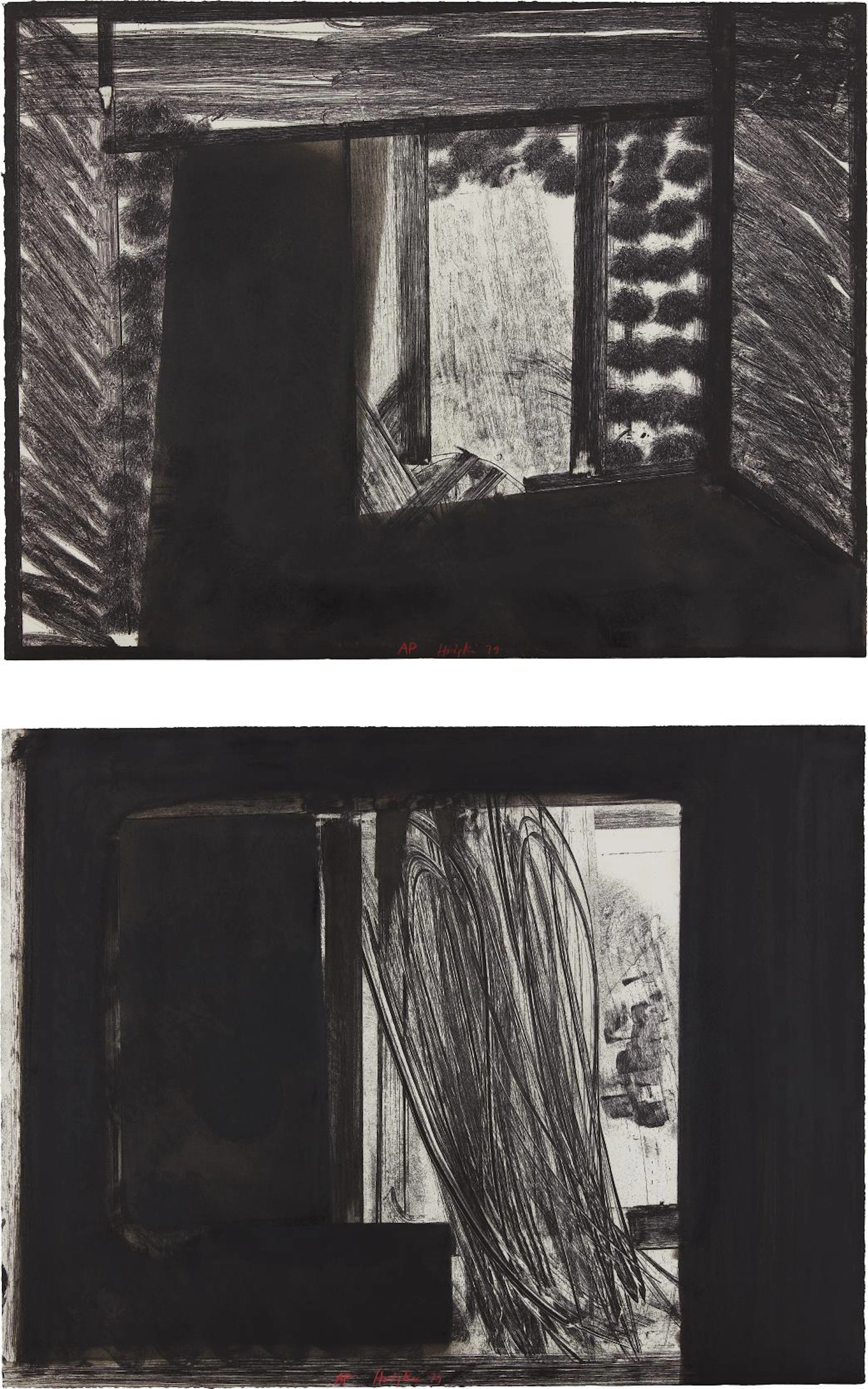 Early Evening in the Museum of Modern Art; and All Alone in the Museum of Modern Art, from In the Museum of Modern Art, 1979 – Howard Hodgkin