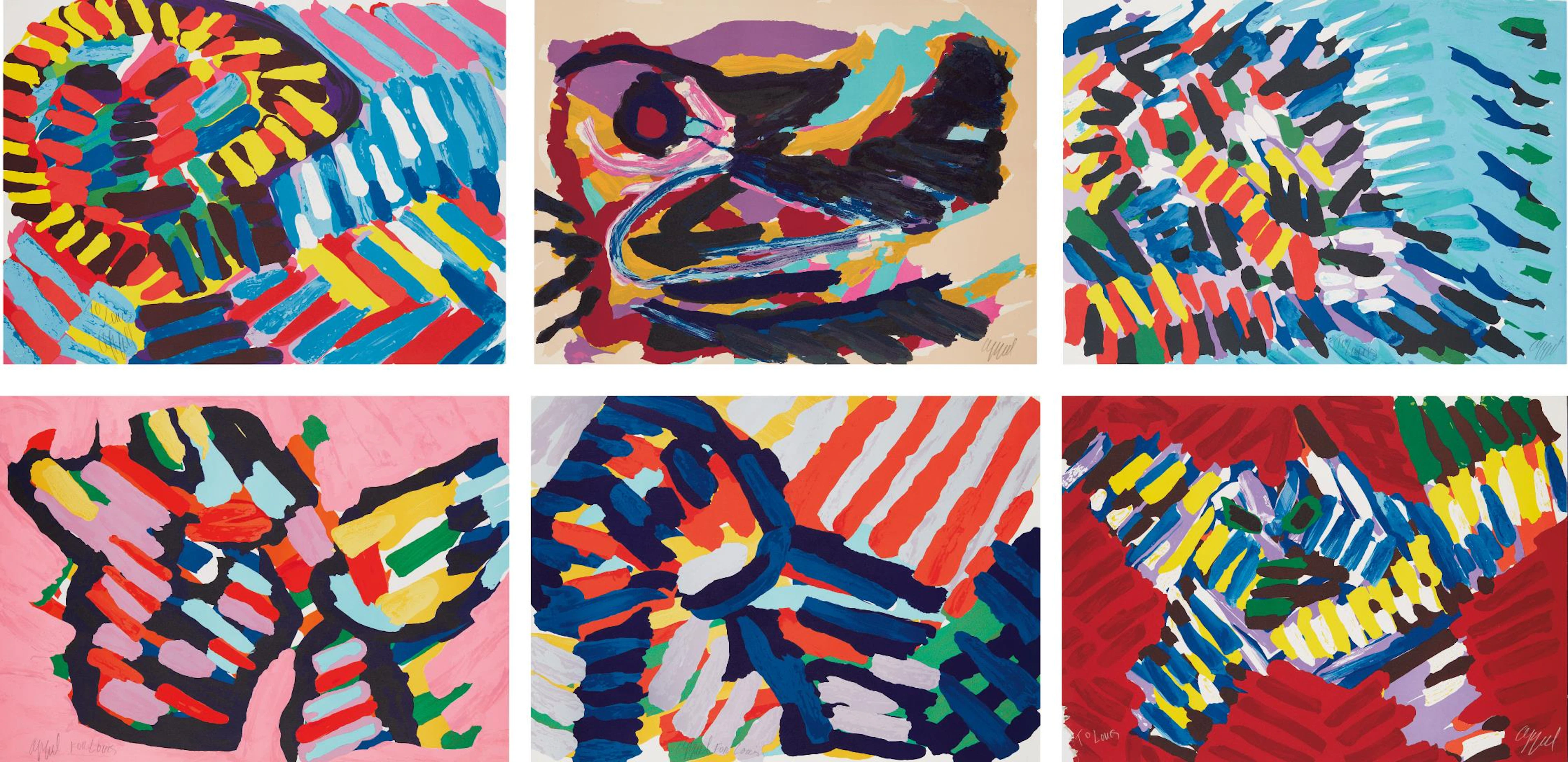 Six abstract prints, Circa 1978 – Karel Appel