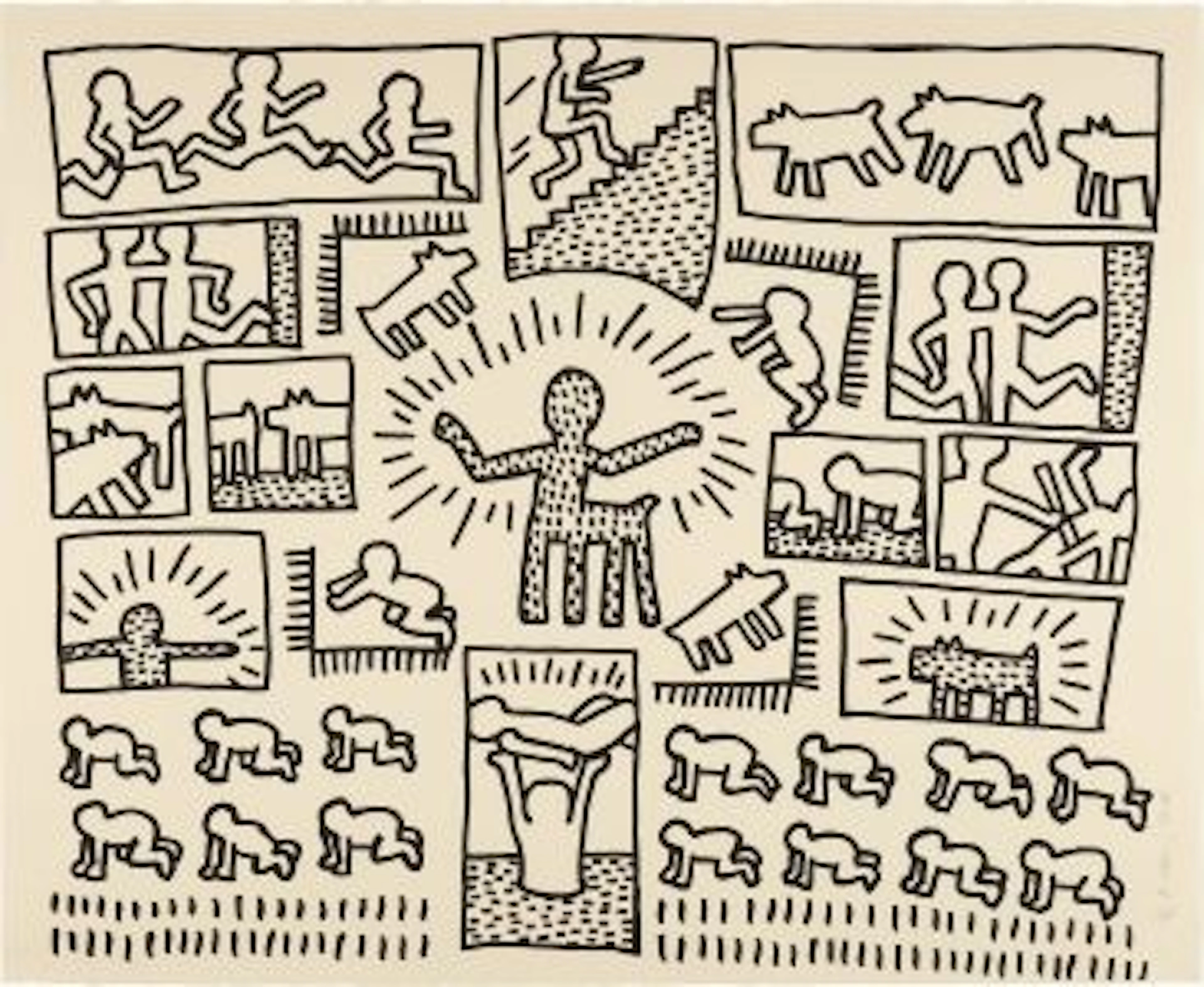 Blueprint Drawing: one plate, 1990 – Keith Haring