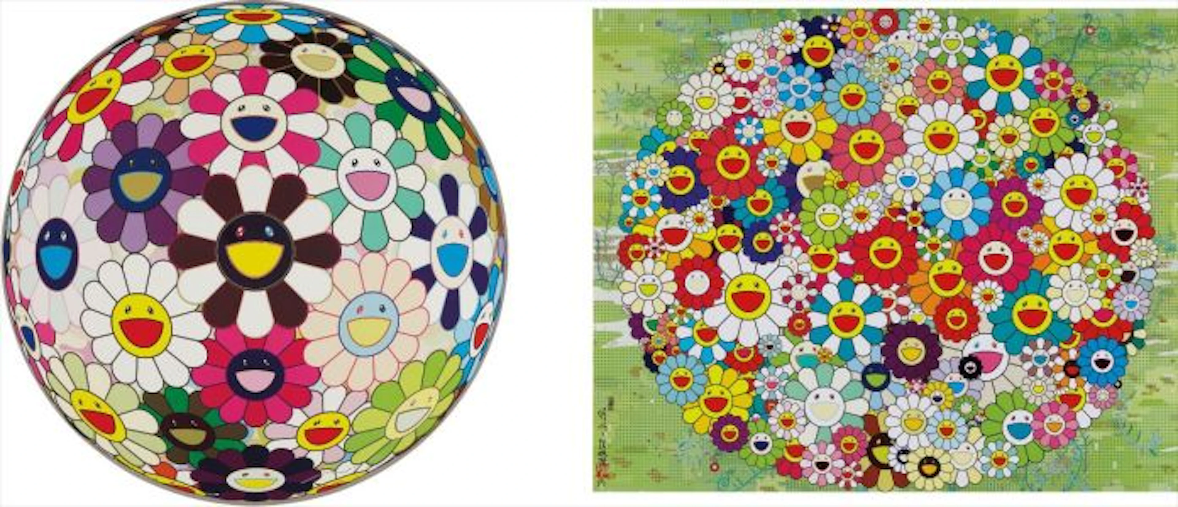 Open Your Hands Wide; and Flowerball Brown, 2007-10 – Takashi Murakami
