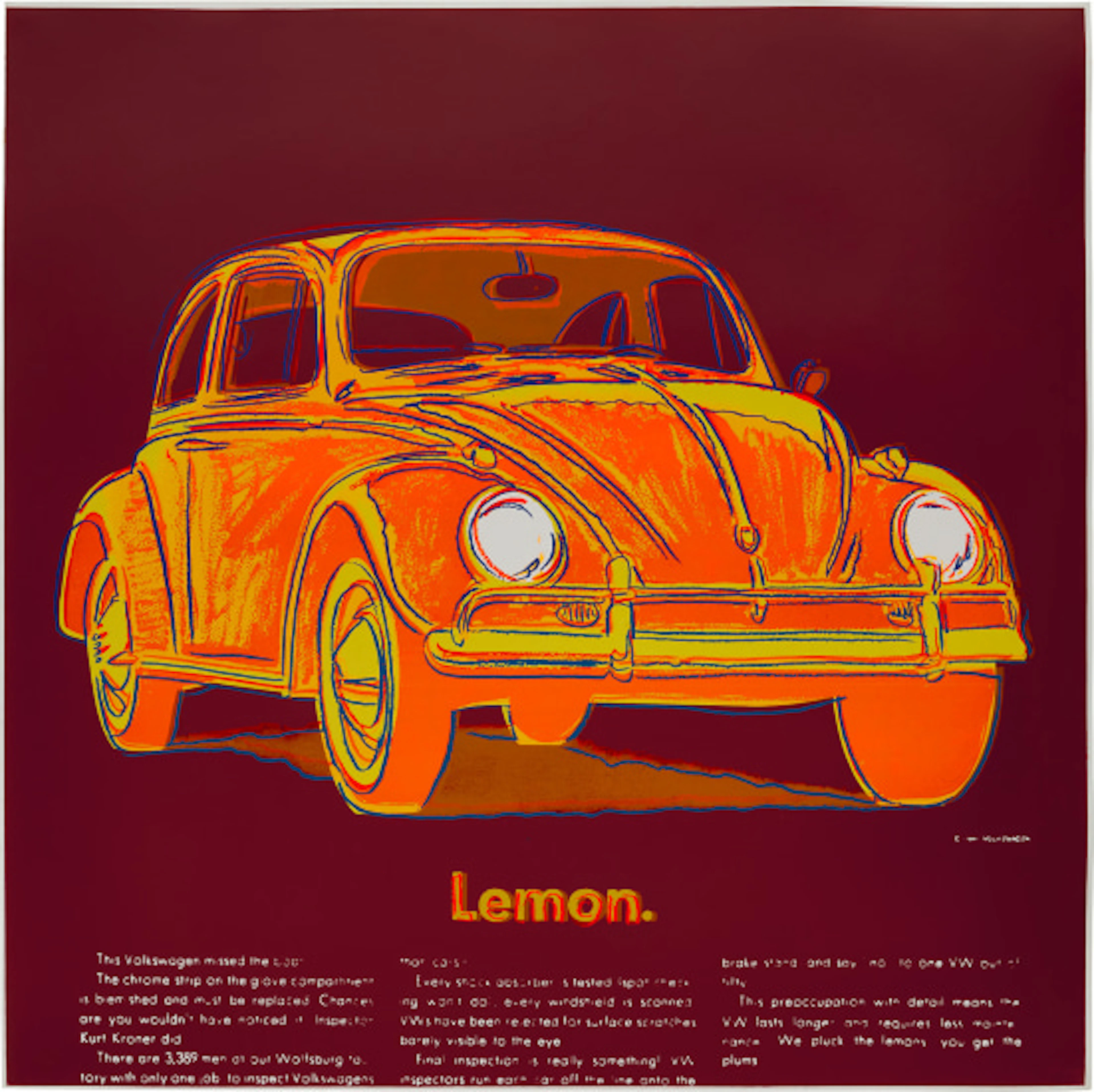Andy Warhol - Volkswagen, from Ads (see F. & S. 358)