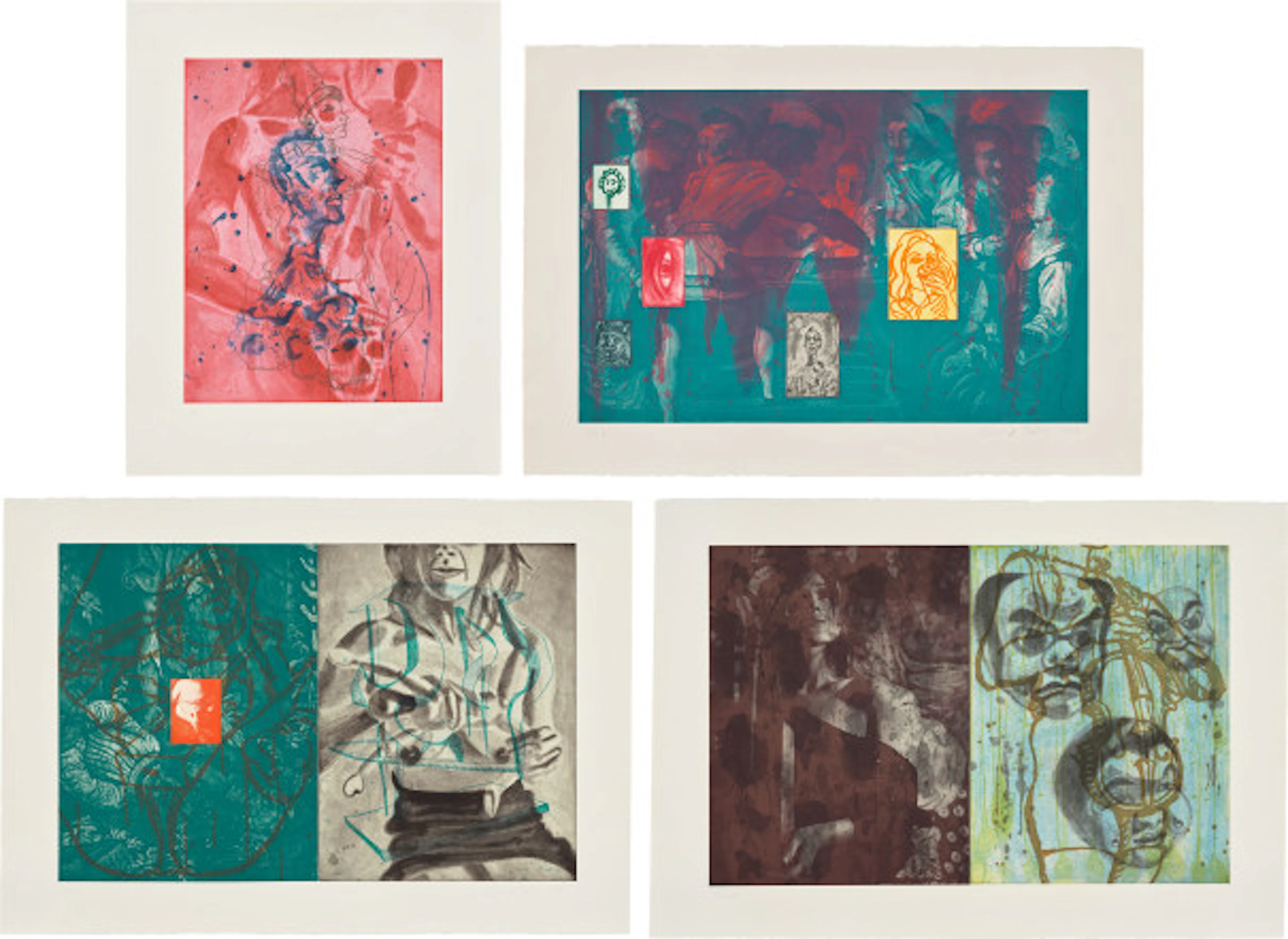 David Salle - Canfield Hatfield: plates 2, 3, 5, and 6