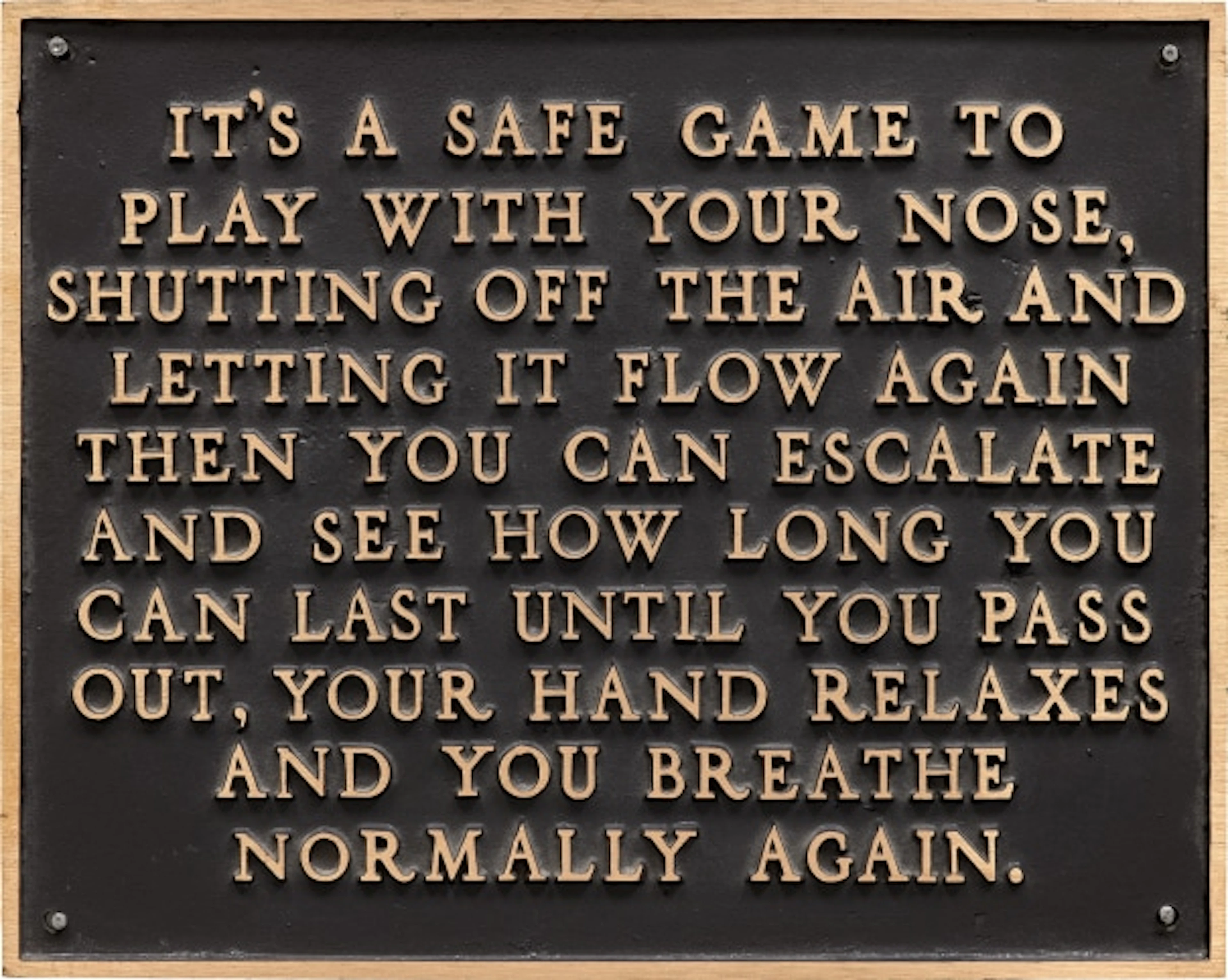 Jenny Holzer - It's a Safe Game to Play..., from The Living Series
