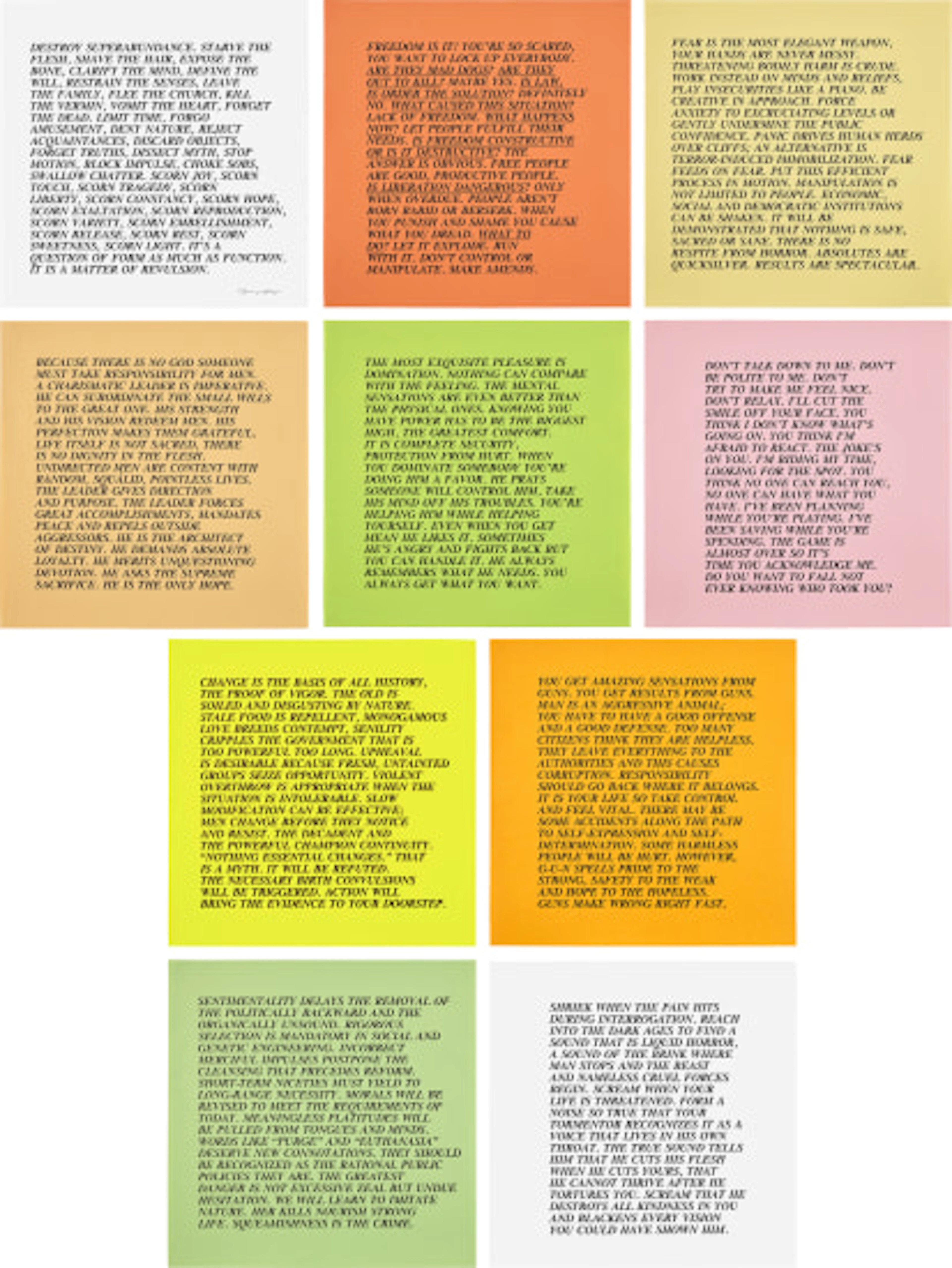 Jenny Holzer - Inflammatory Essays: 10 plates