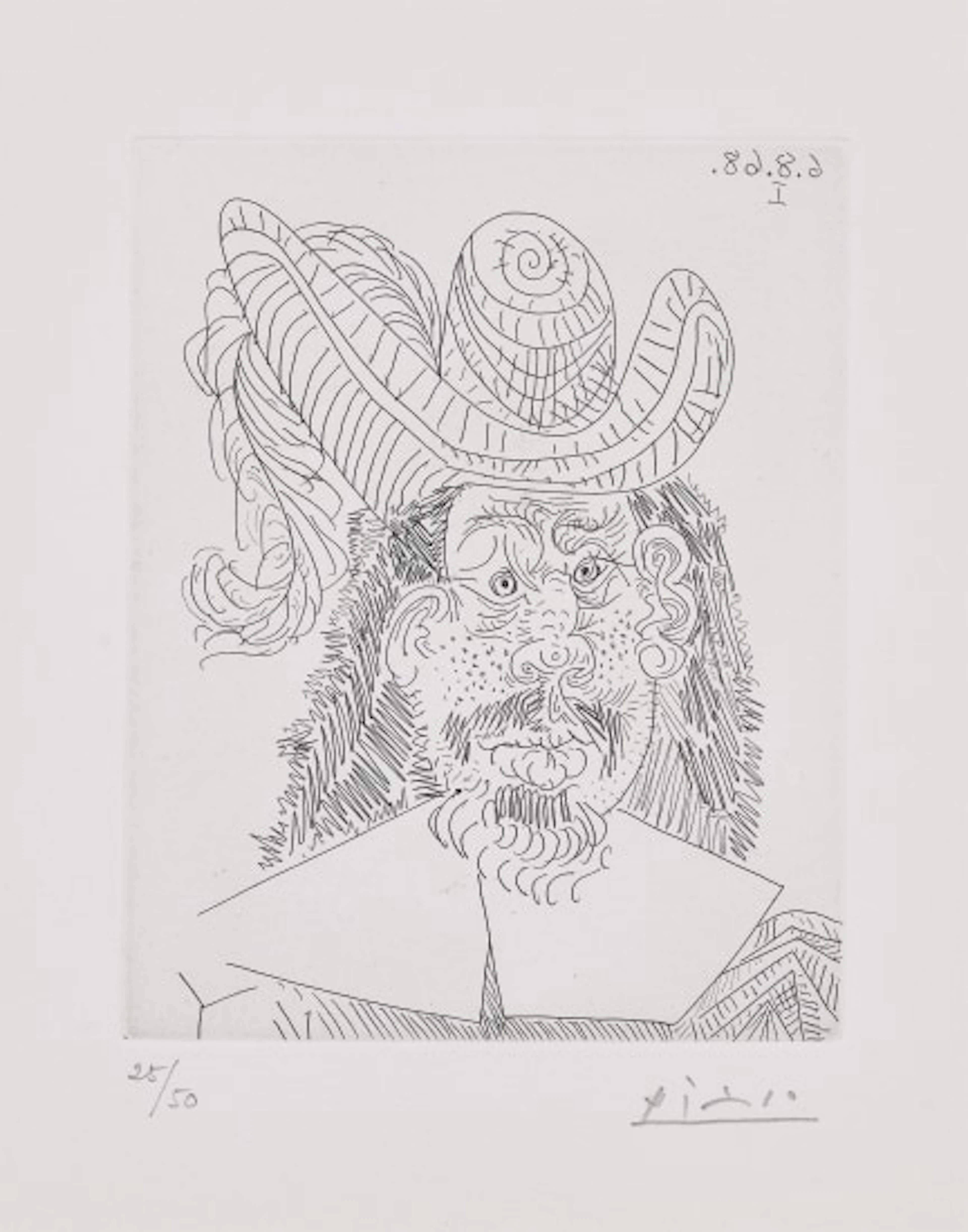 Pablo Picasso - Portrait de 'Mousquetaire' vieillissant