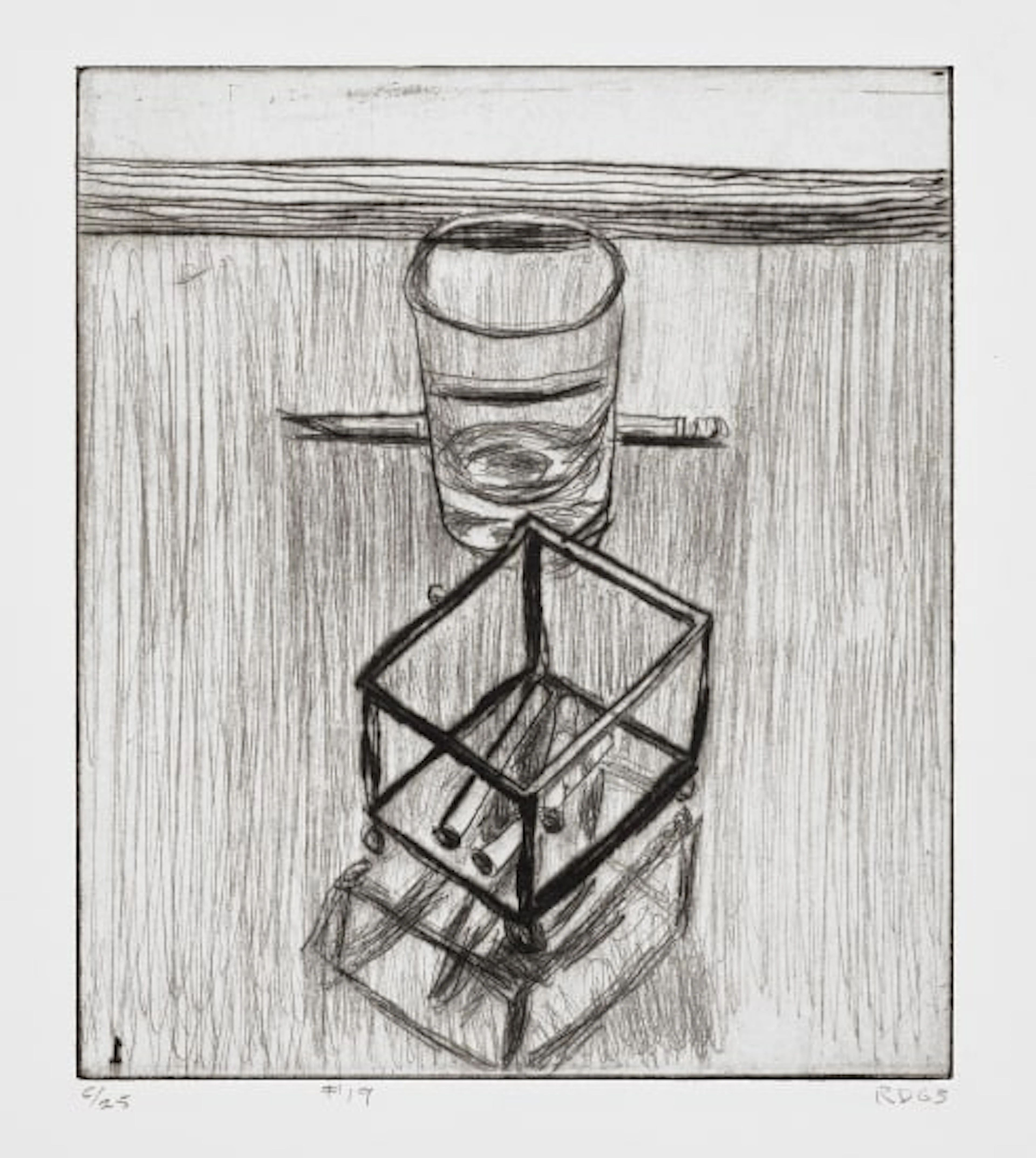 Richard Diebenkorn - 41 Etchings Drypoints: #19 (still life with pencil