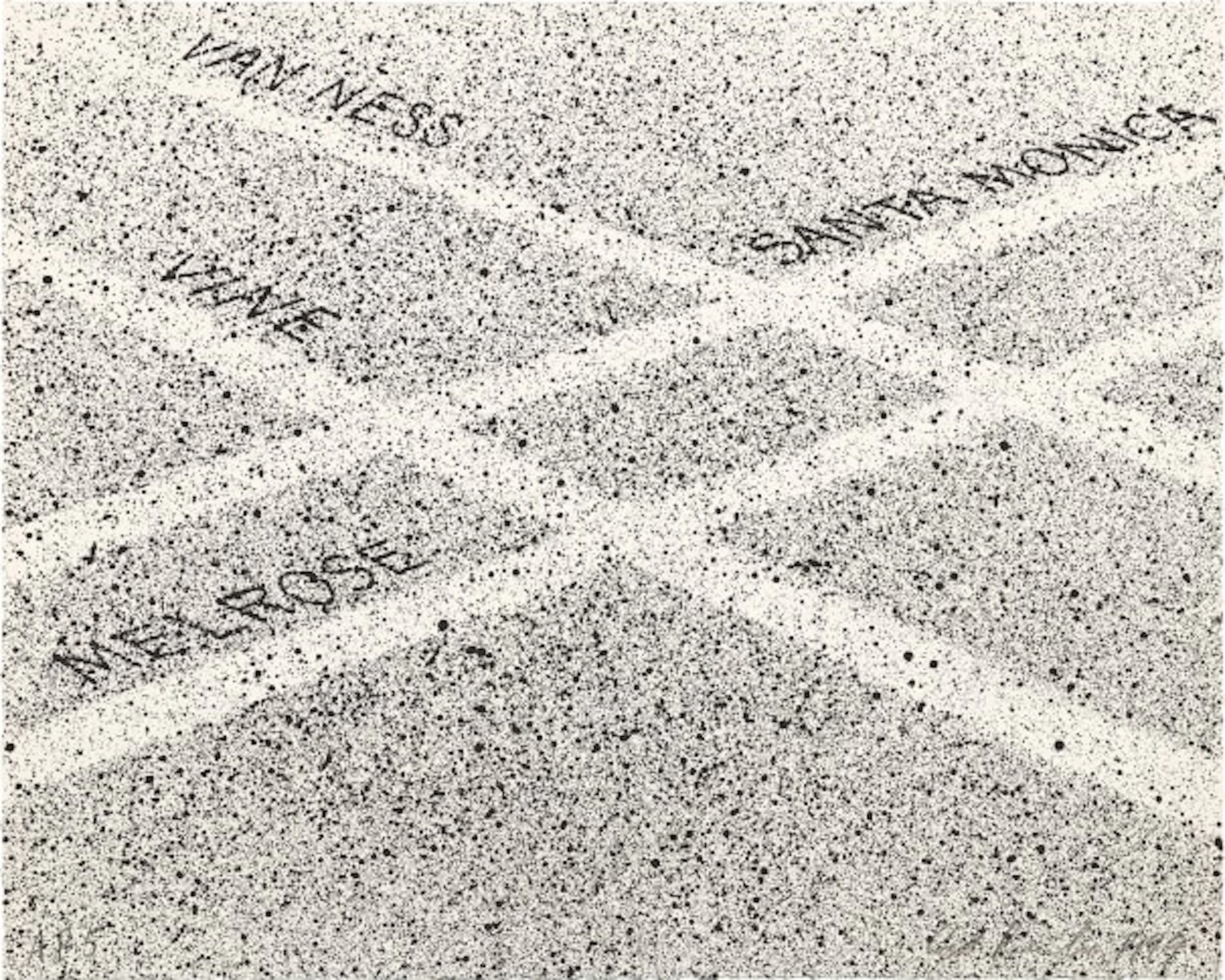 Ed Ruscha - Van Ness, Santa Monica, Vine, Melrose, from Why Draw a Landscape?