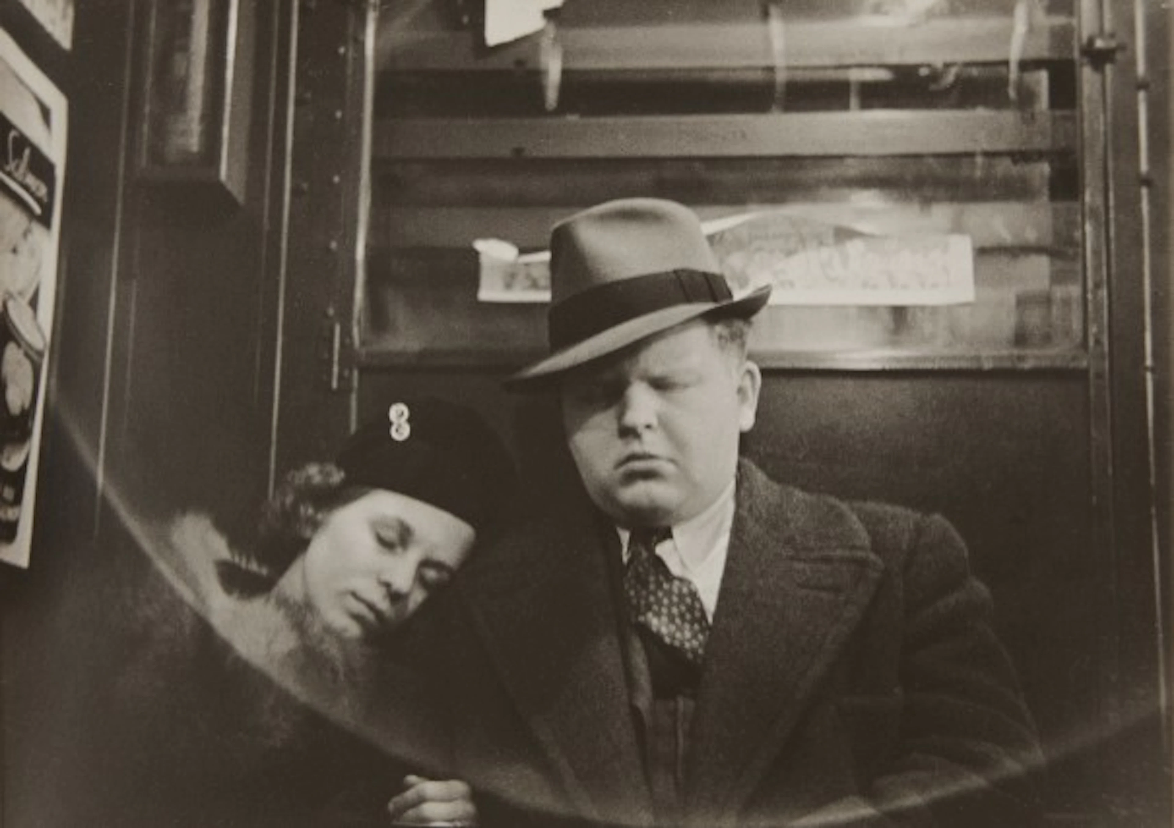 Helen Levitt - Subway Portrait (woman sleeping on man's shoulder)