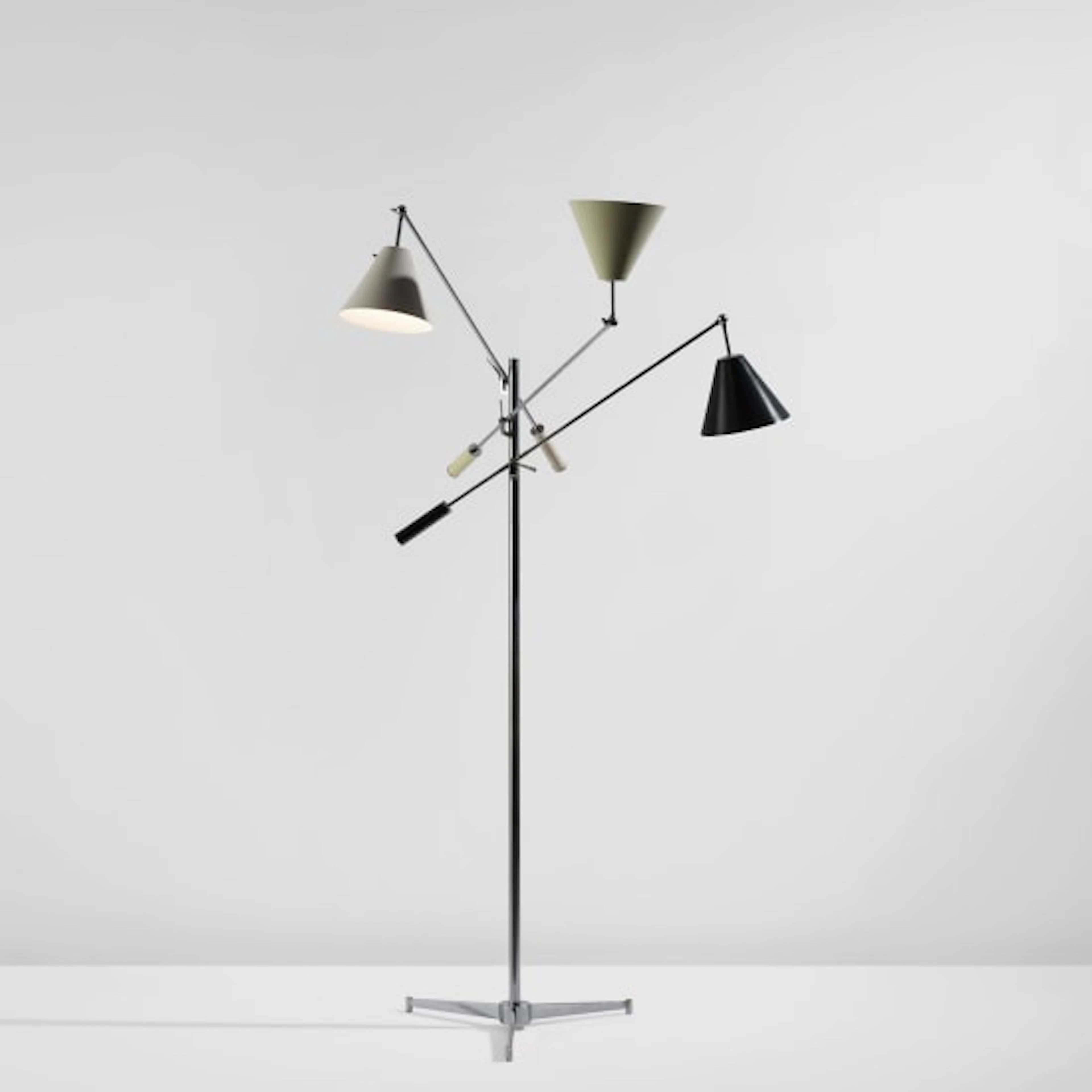 Angelo Lelii - "Triennale" three-armed adjustable floor lamp