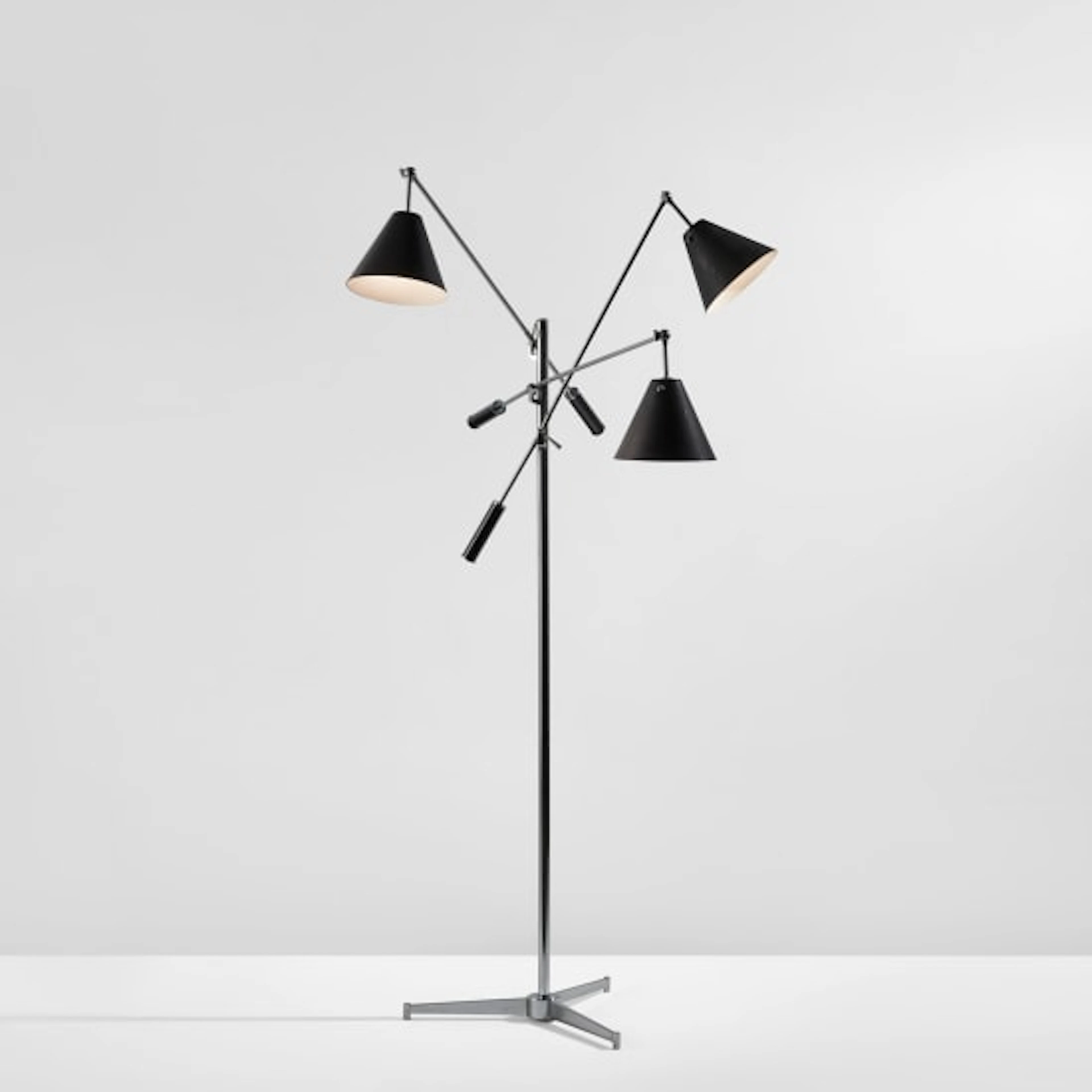 Angelo Lelii - "Triennale" three-armed adjustable floor lamp