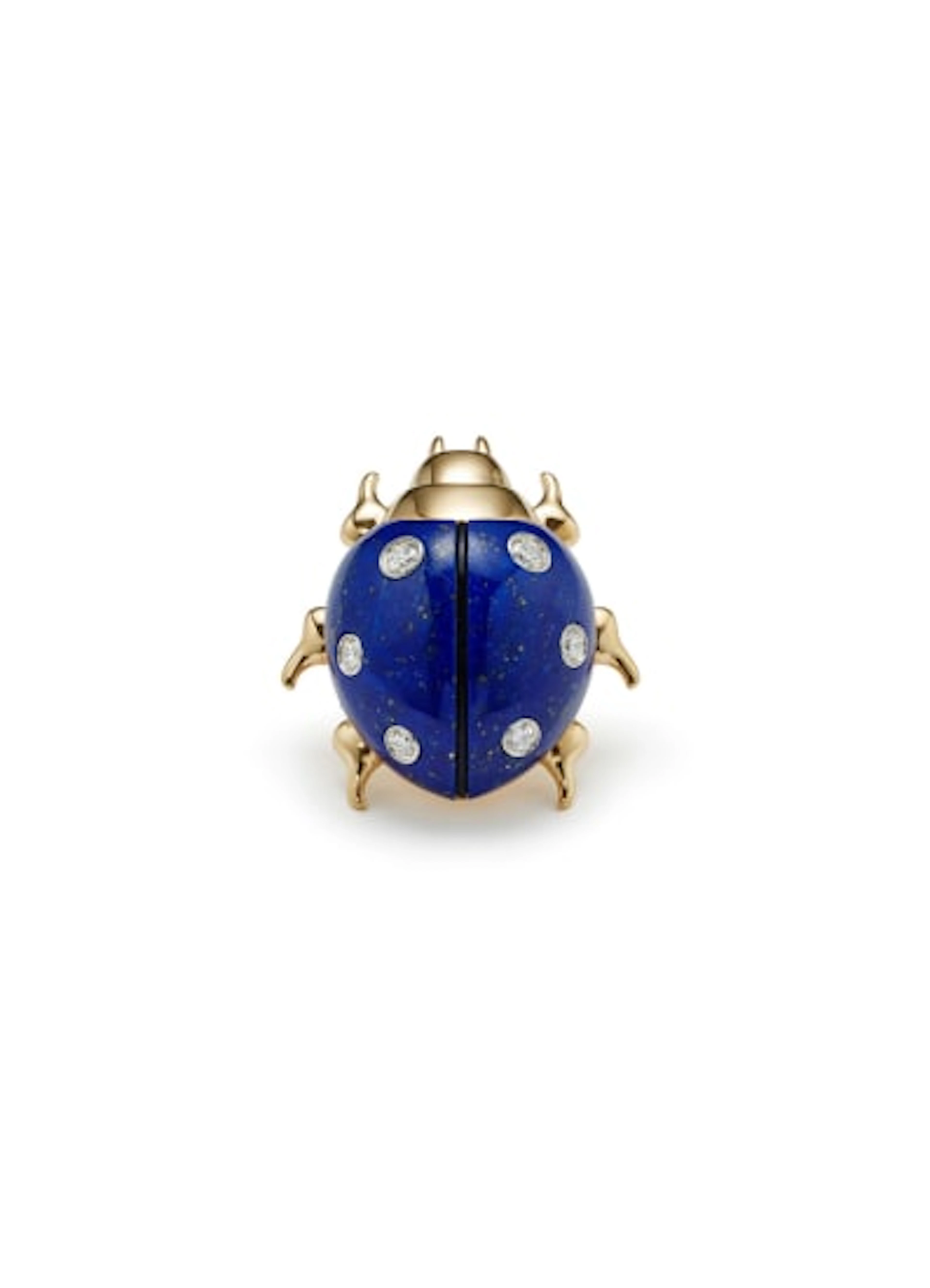 Cartier - A Diamond, Lapis Lazuli, Enamel and Gold Ladybug Brooch