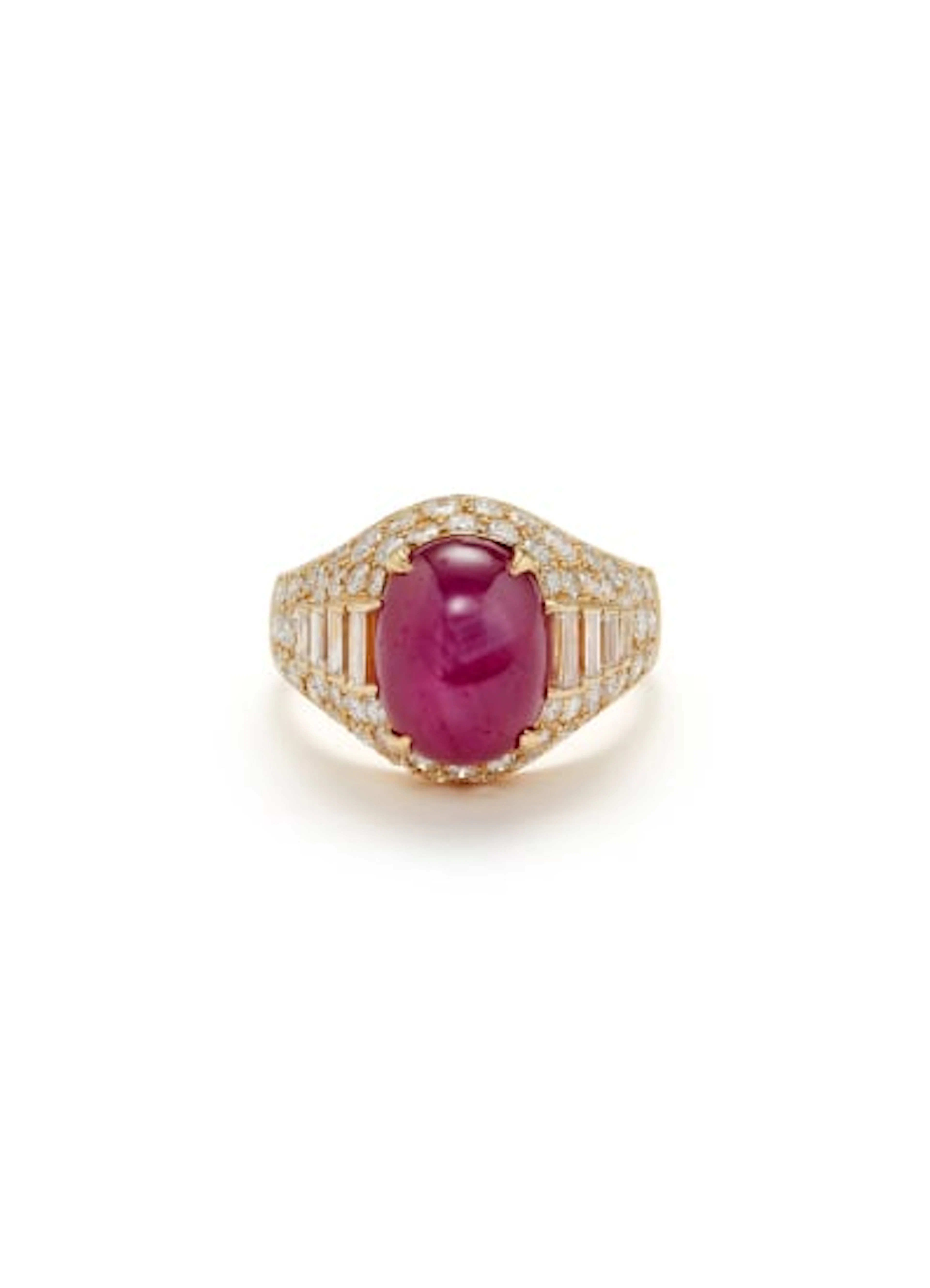ulgari - A Star Ruby, Diamond and Gold 'Trombino' Ring