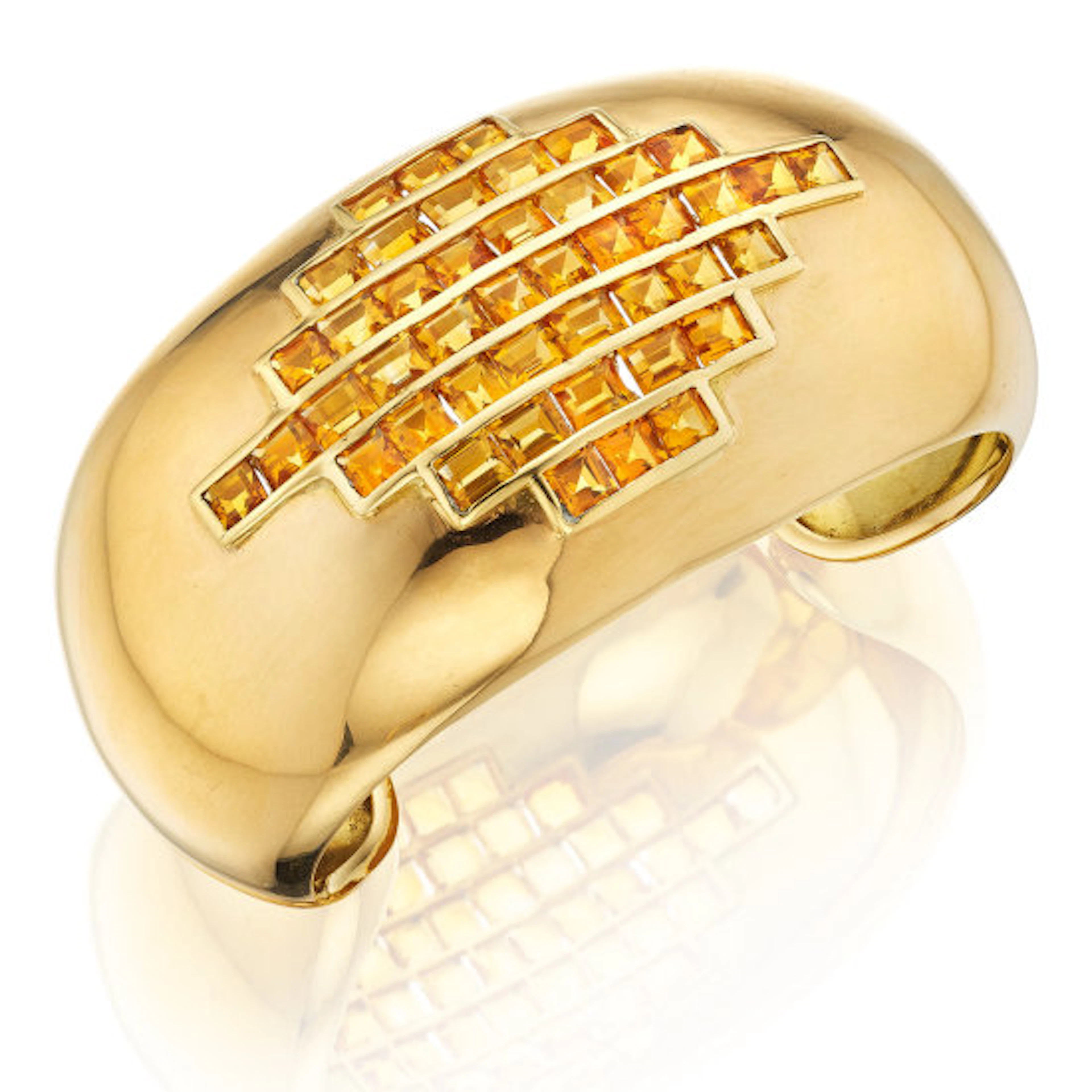 Suzanne Belperron - Citrine Cuff Bracelet, 'Tranche'