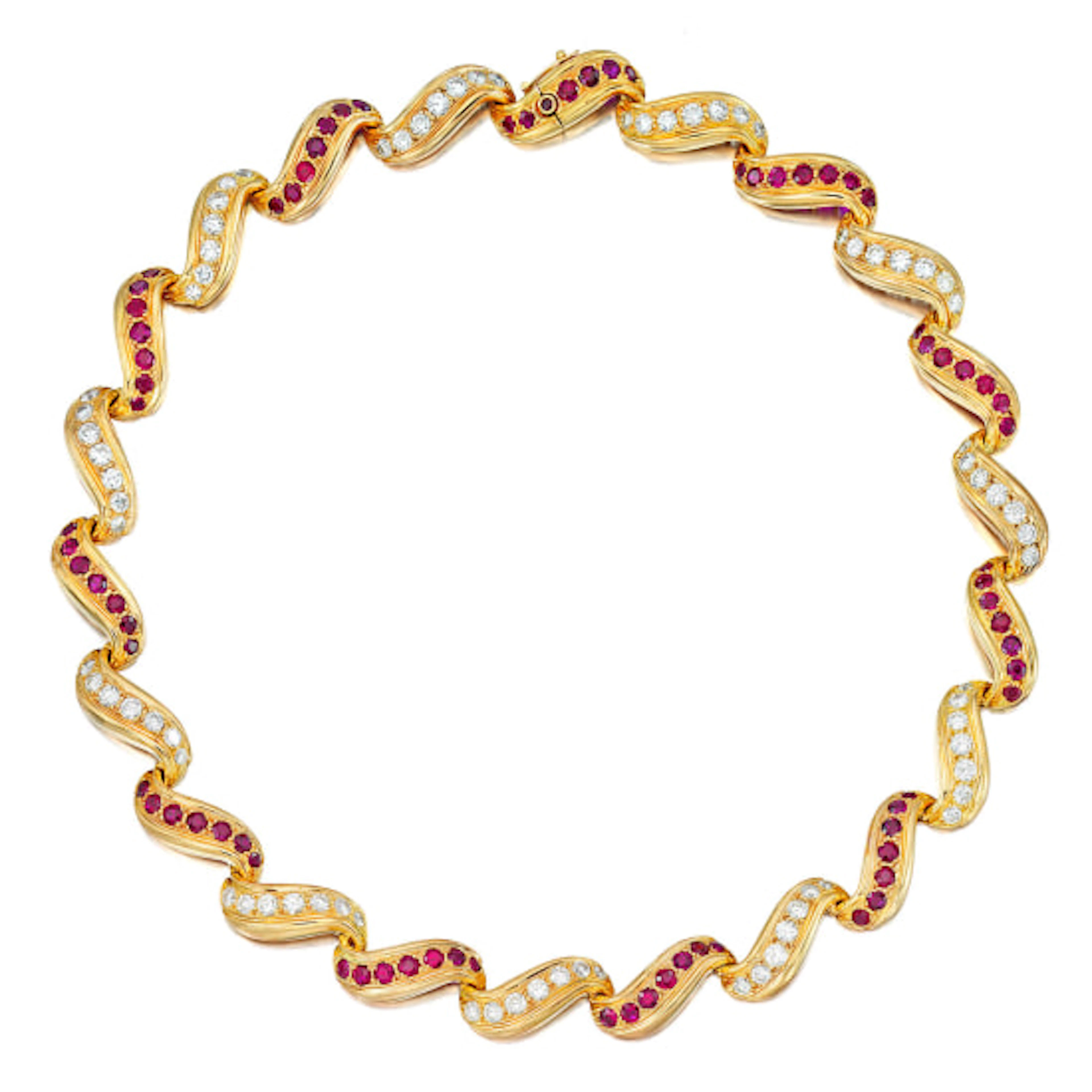 Chaumet - A Diamond, Ruby, and Gold Necklace