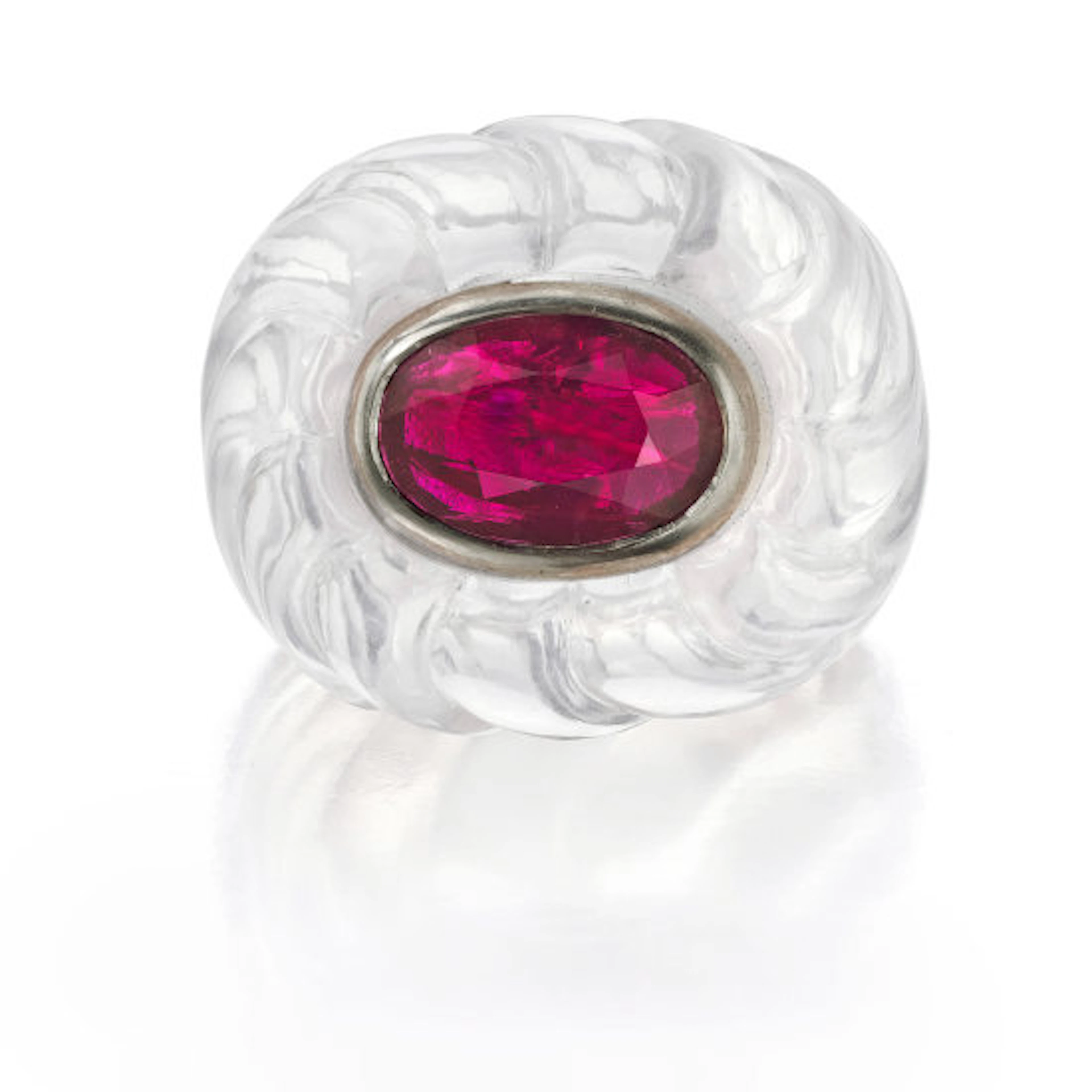 Suzanne Belperron - Ruby and Rose Quartz Ring