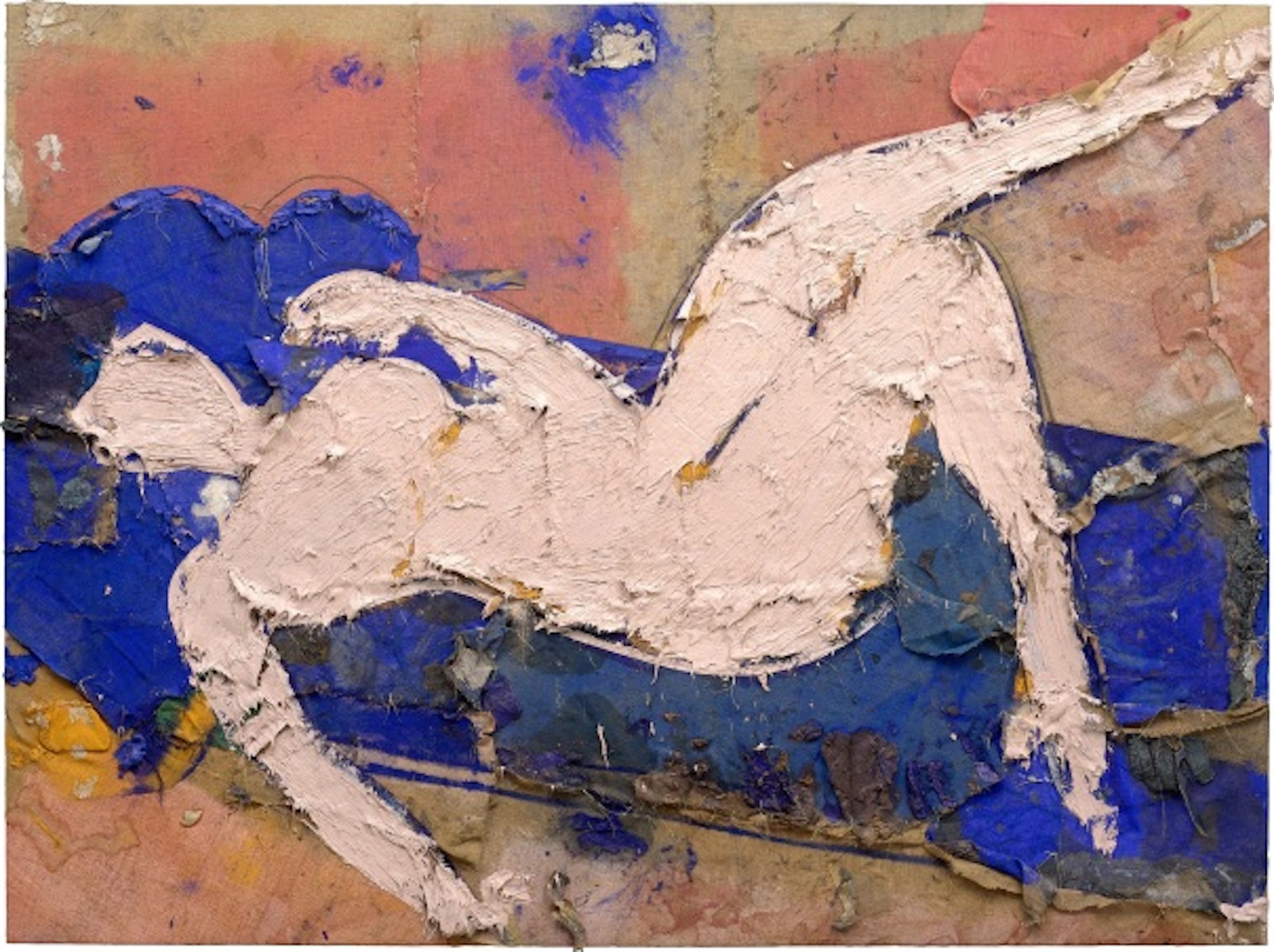 Manolo Valdés - Desnudo sobre fonda rosa