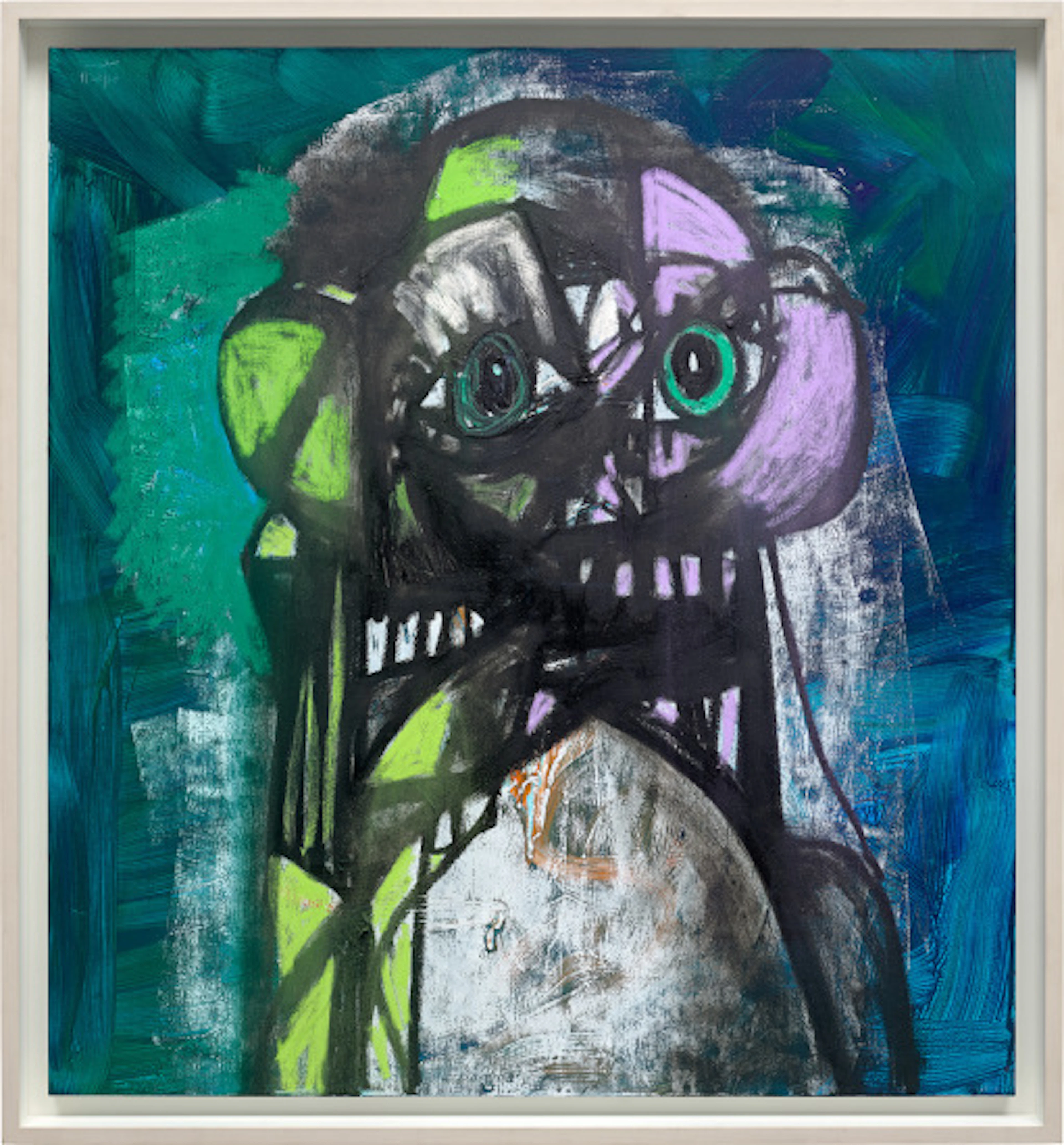 George Condo - Green and Purple Head Compositio