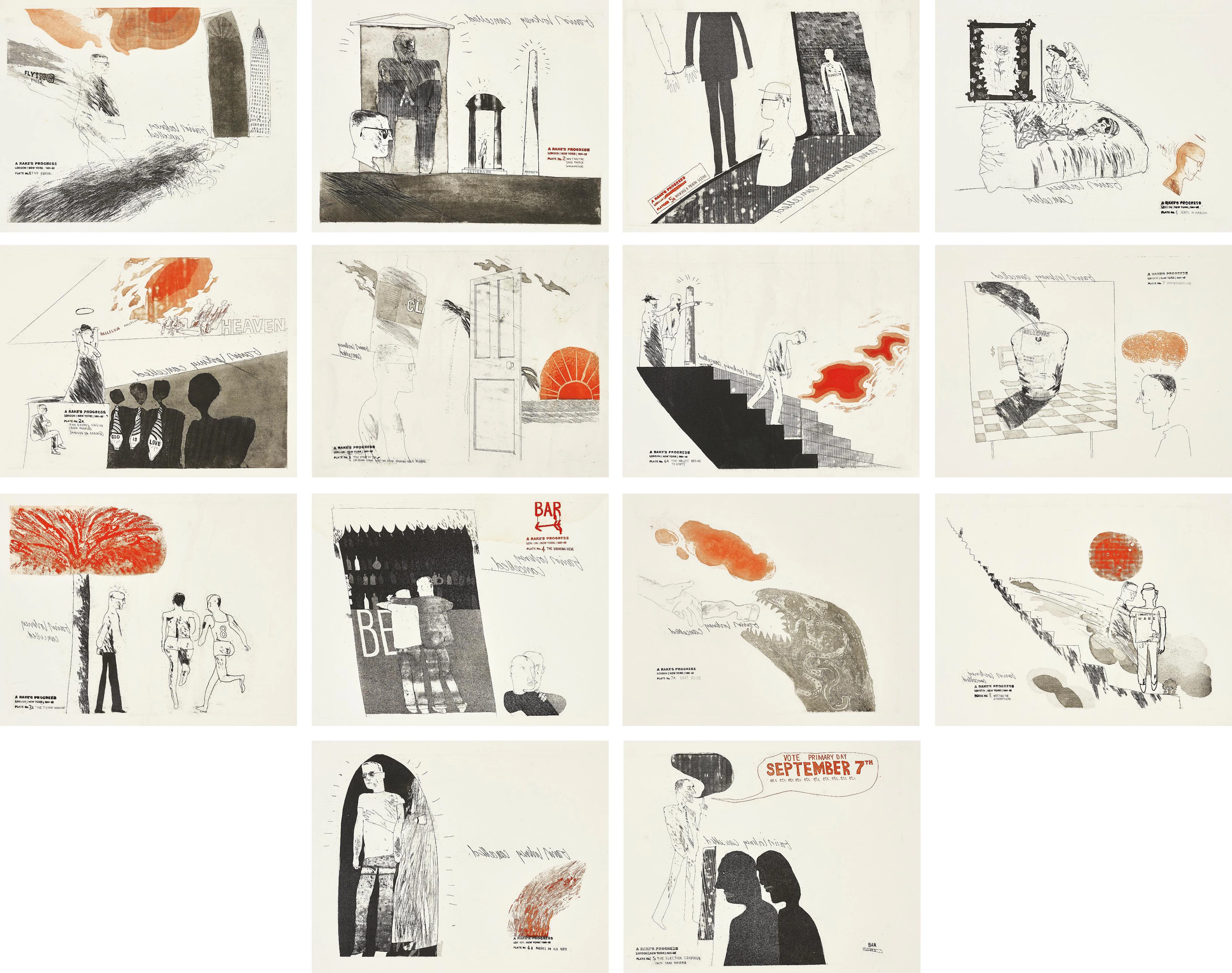 A Rake's Progress: 14 plates, 1963 – David Hockney