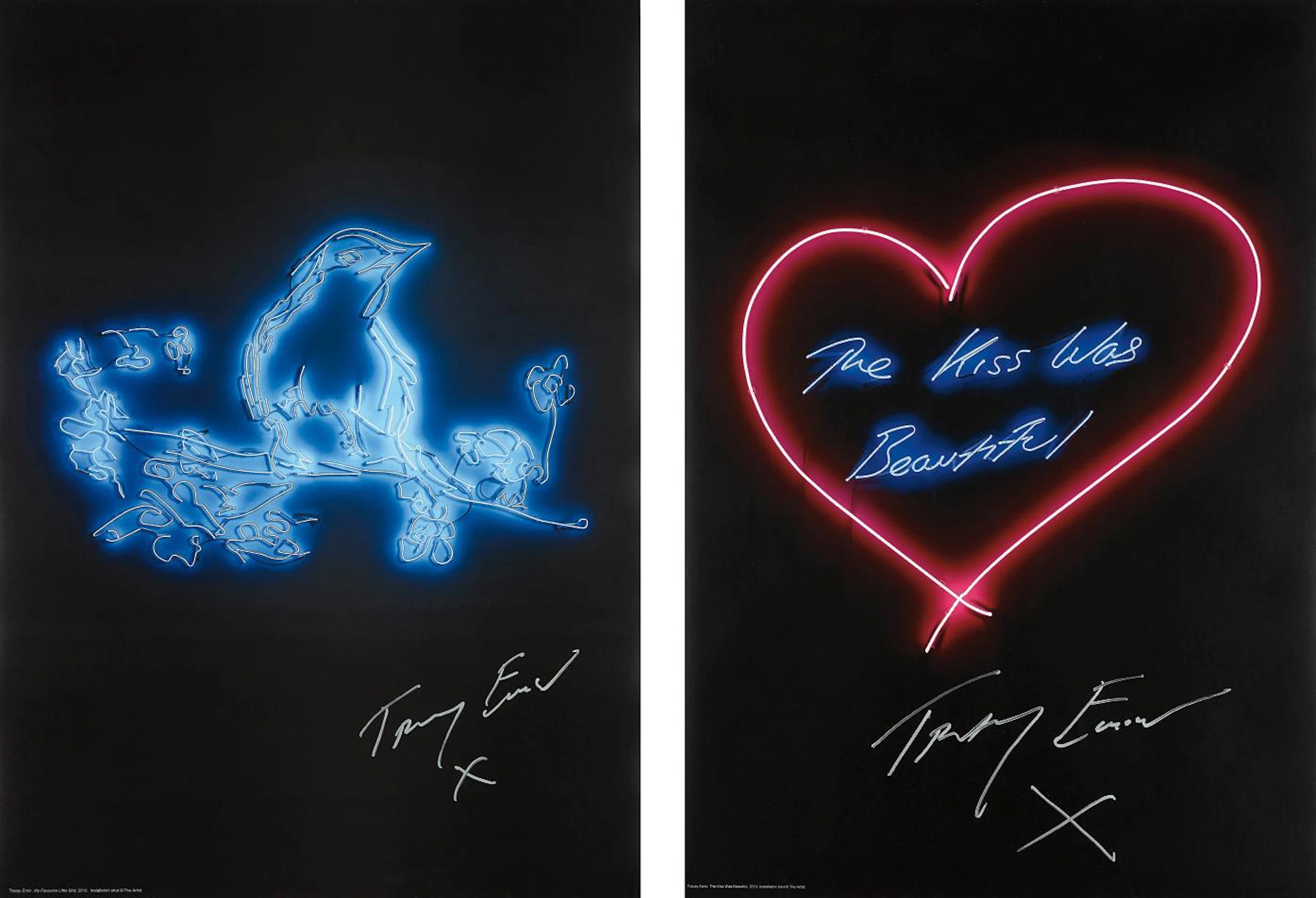 My Favourite Little Bird; and The Kiss was Beautiful, 2015-2016 – Tracey Emin