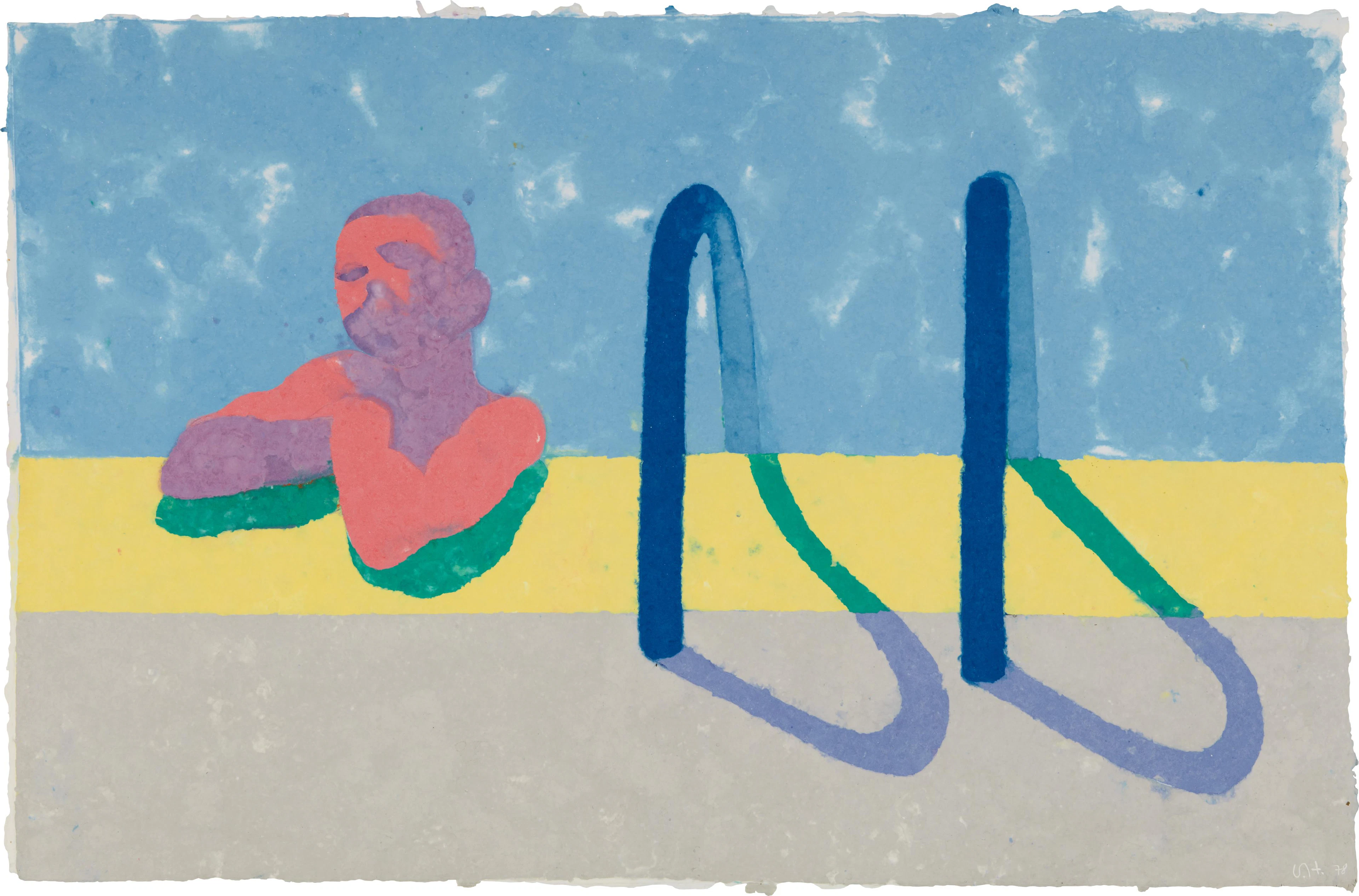 Gregory in the Pool E (Paper Pool 4), 1978 – David Hockney
