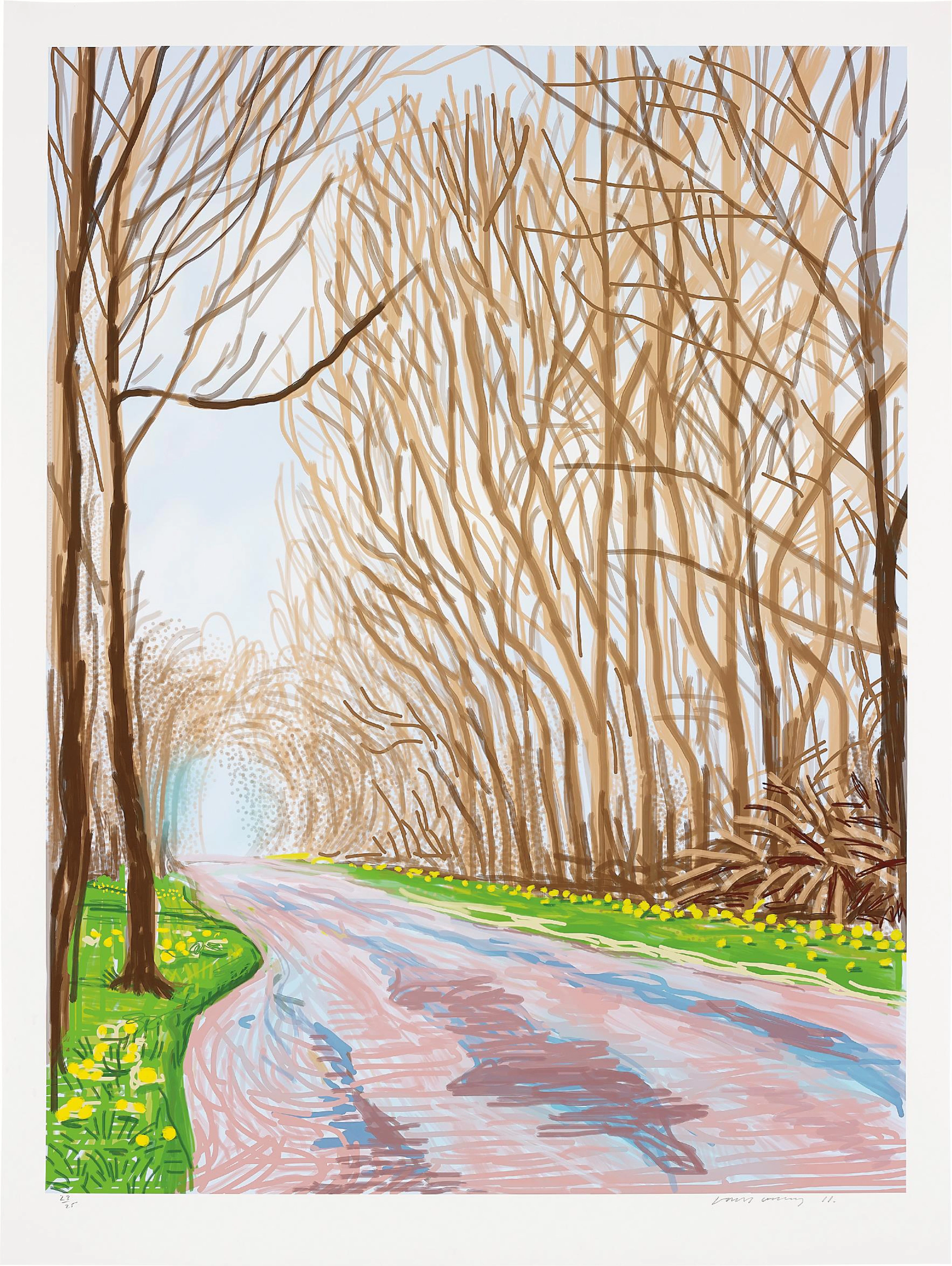 1 April, from The Arrival of Spring in Woldgate, East Yorkshire in 2011 (twenty eleven), 2011 – David Hockney