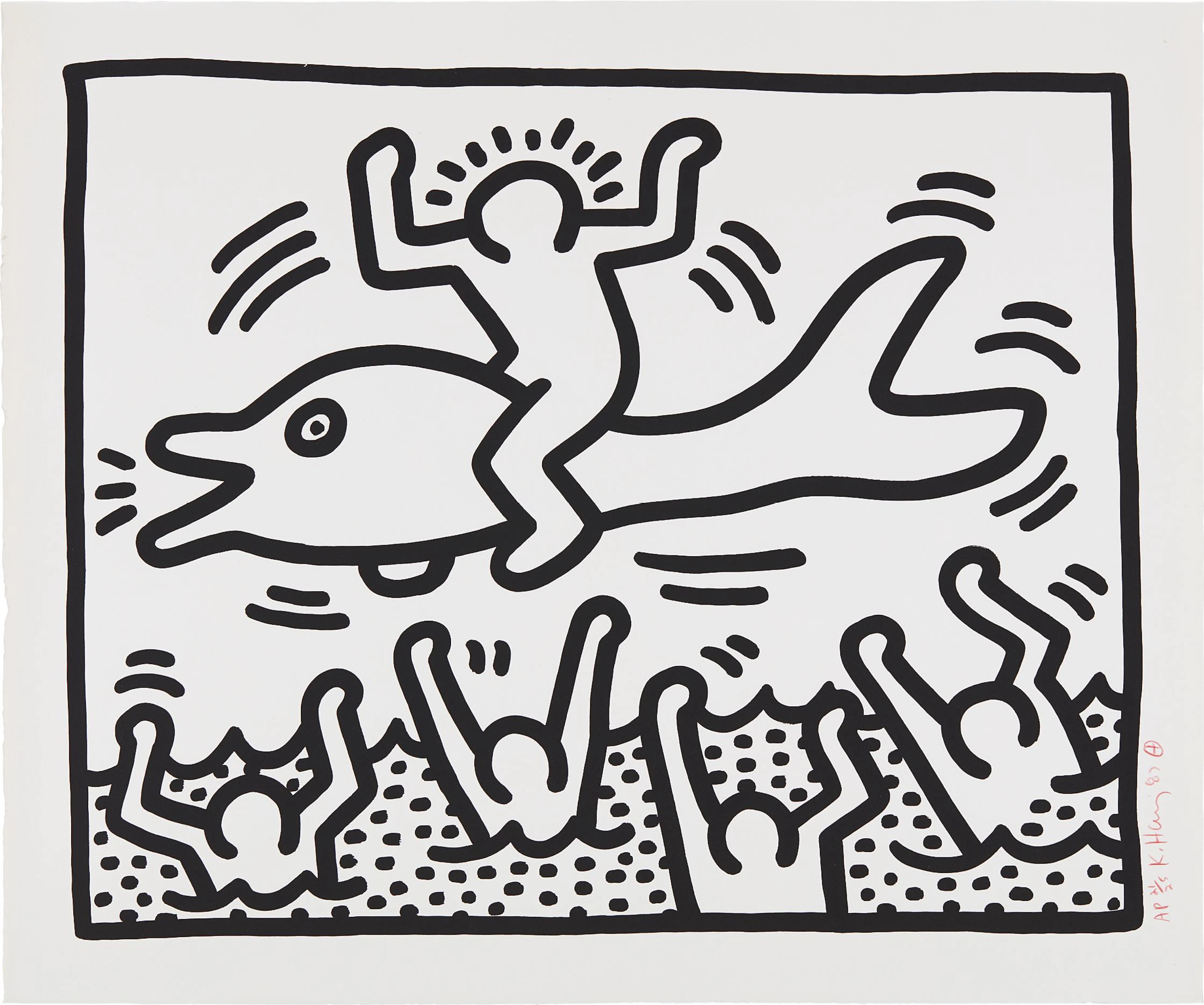 Untitled (Man on Dolphin), 1987 – Keith Haring