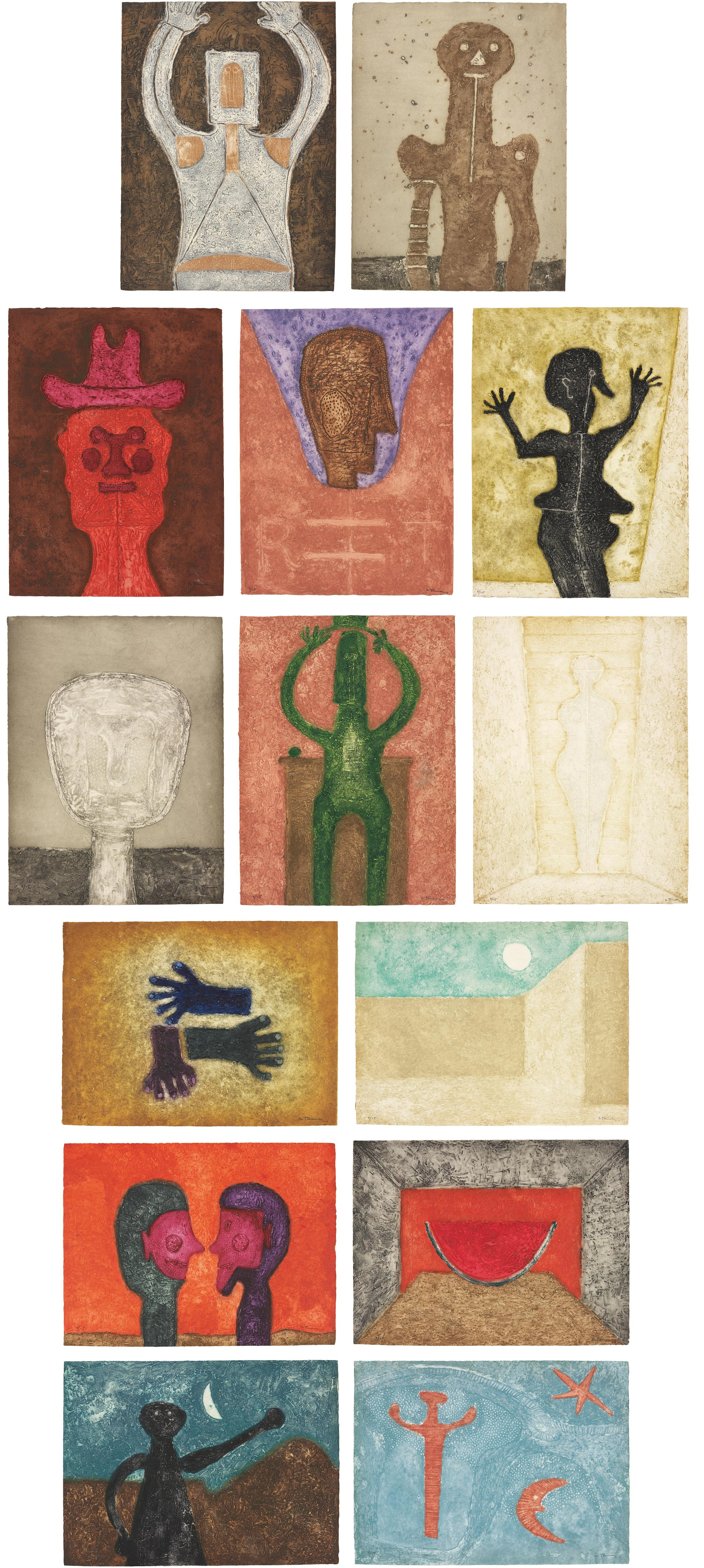 15 Aguafuertes: 14 plates, 1975 – Rufino Tamayo