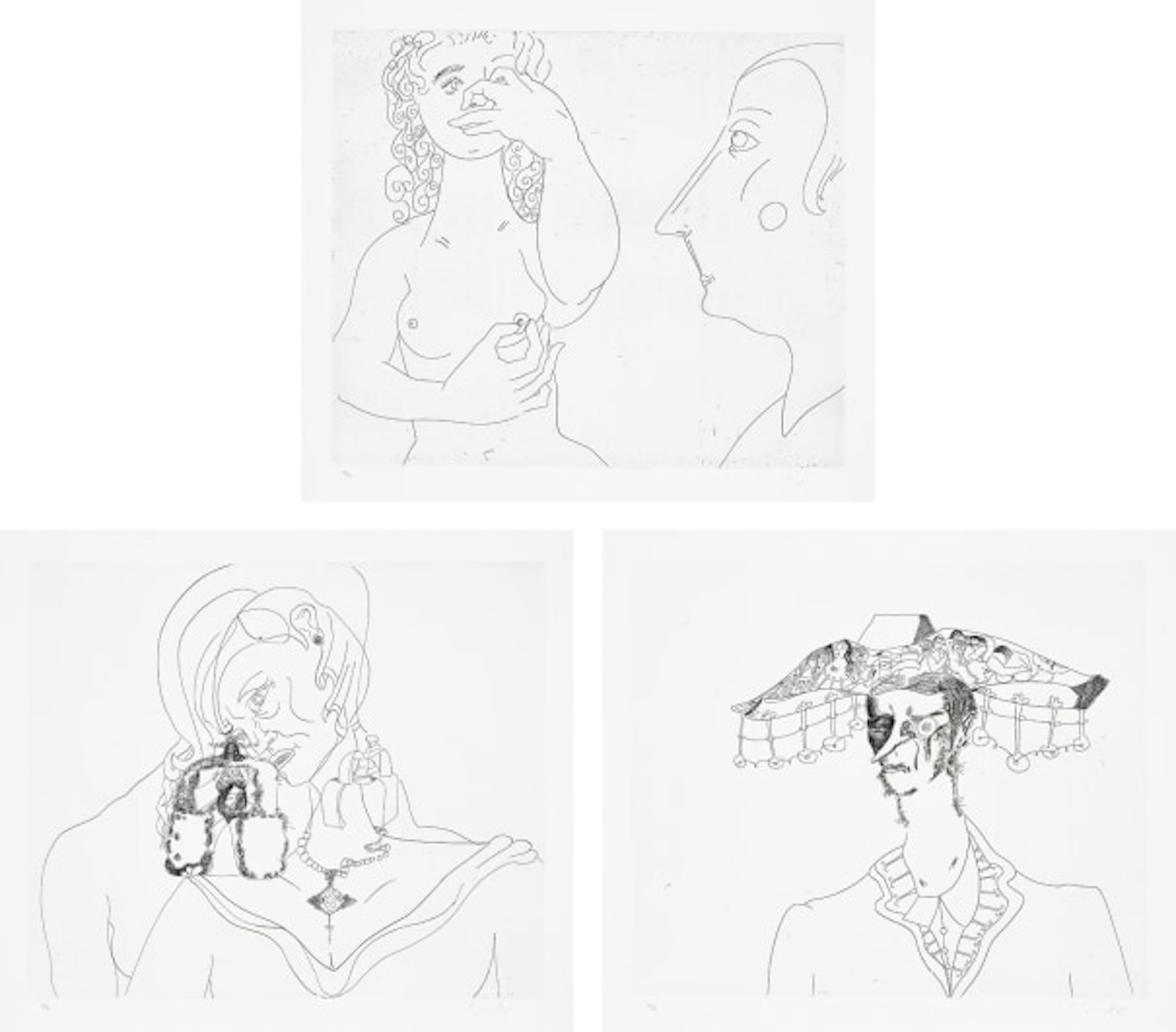 George Condo - More Sketches of Spain - for Miles Davis: three plates