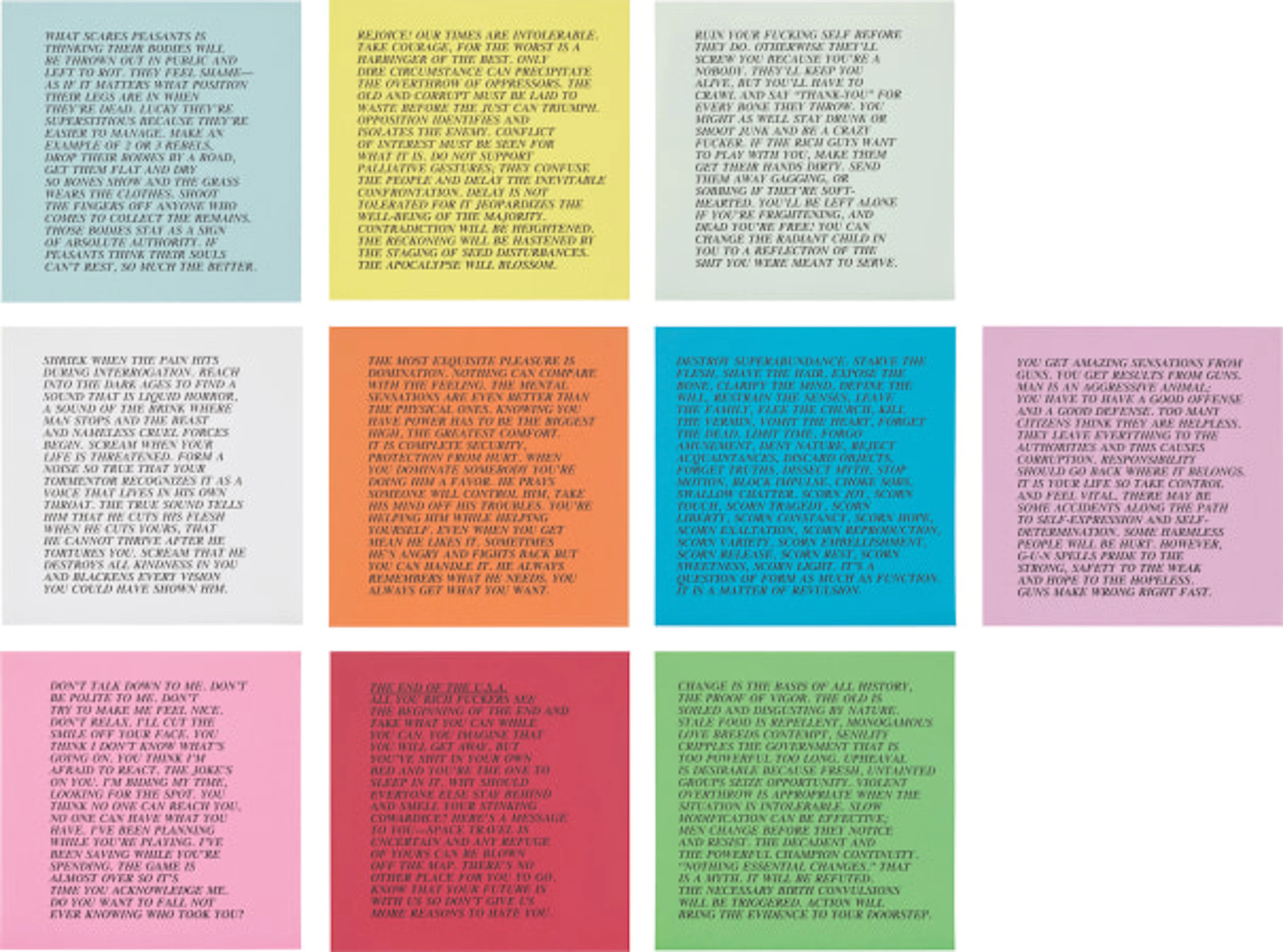 Jenny Holzer - Inflammatory Essays: 10 works