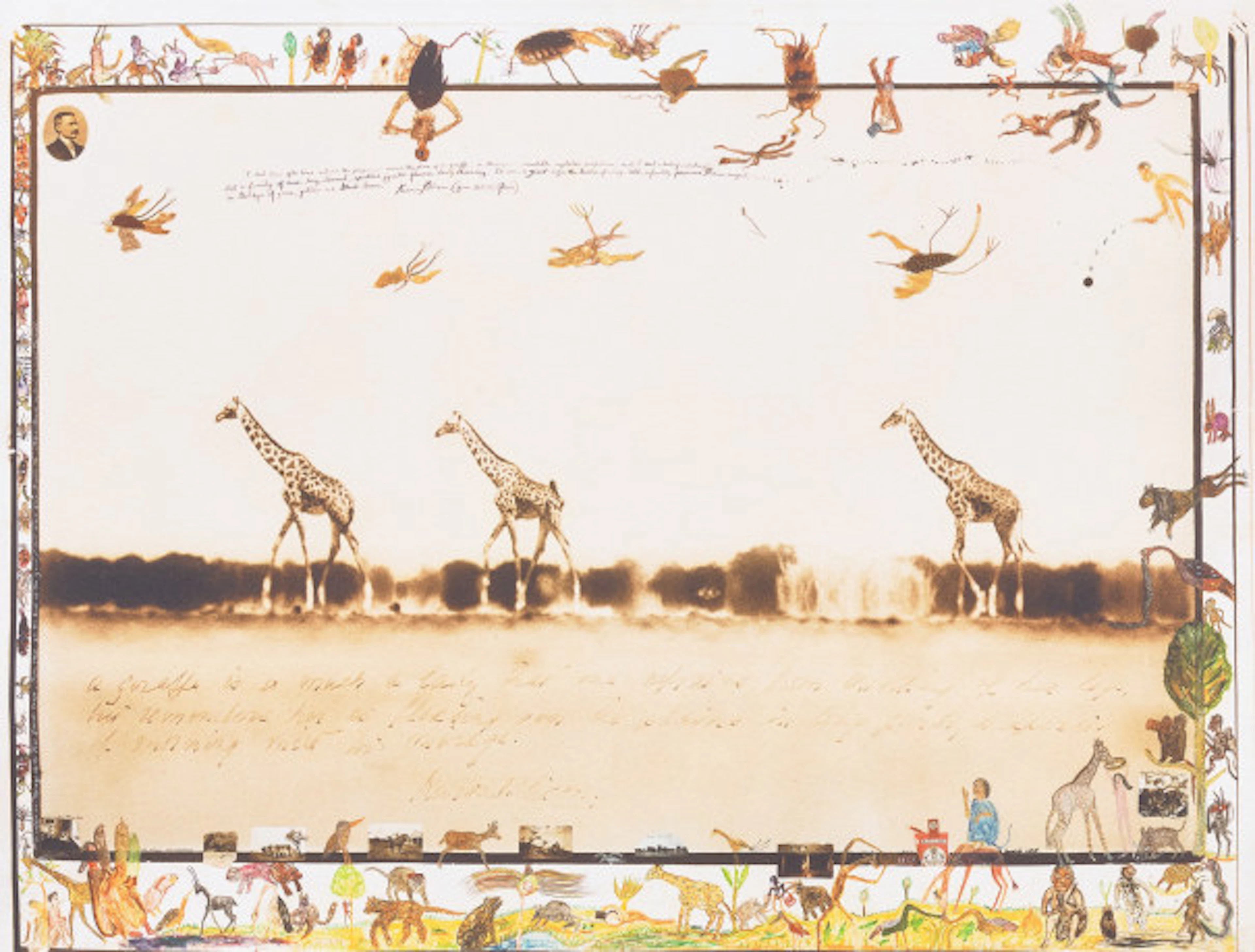 Peter Beard - Giraffes in Mirage on the Taru Desert, Kenya, June