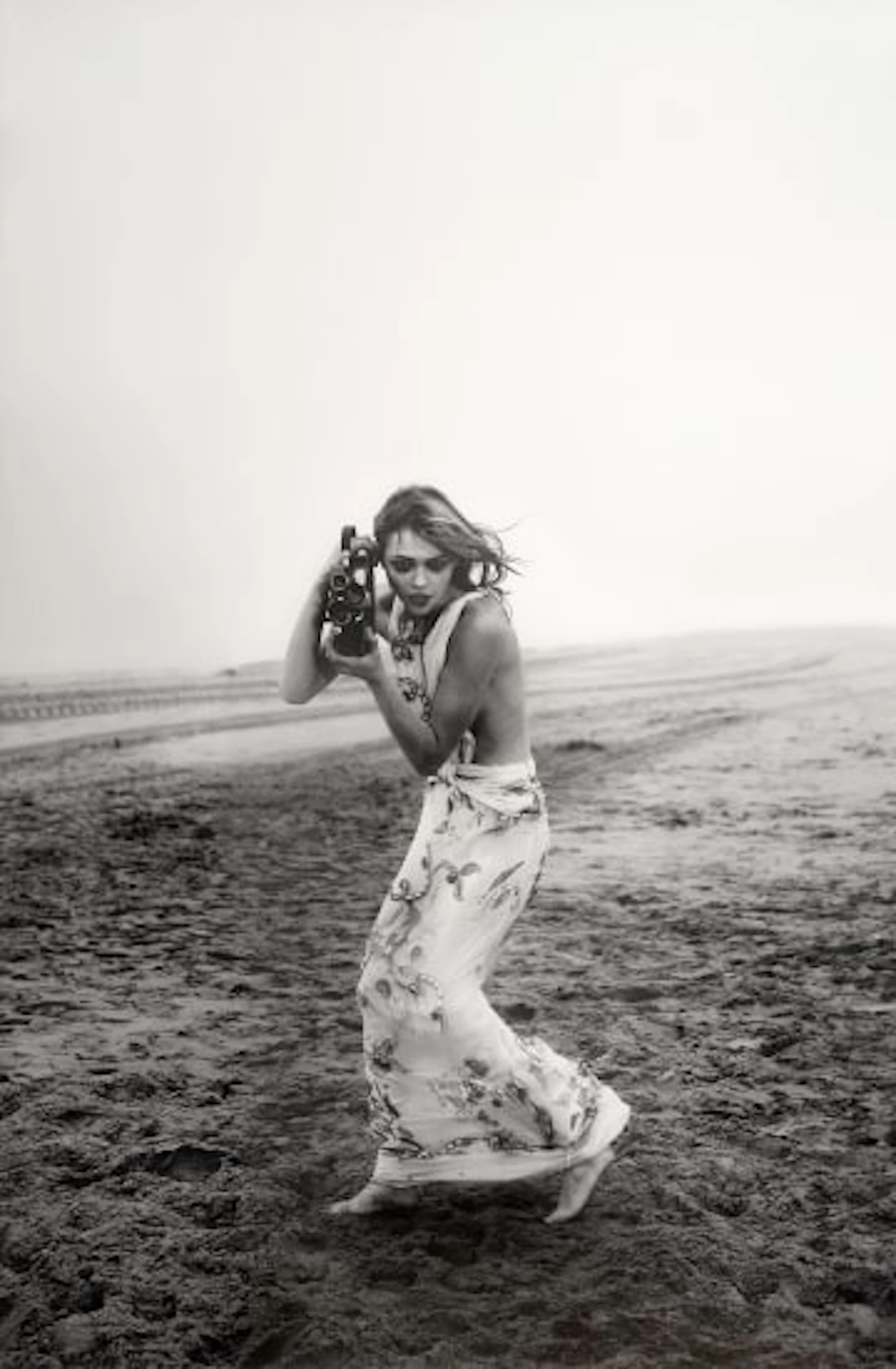 Peter Lindbergh - Sasha with Bolex, French Vogue, Le Touquet, France