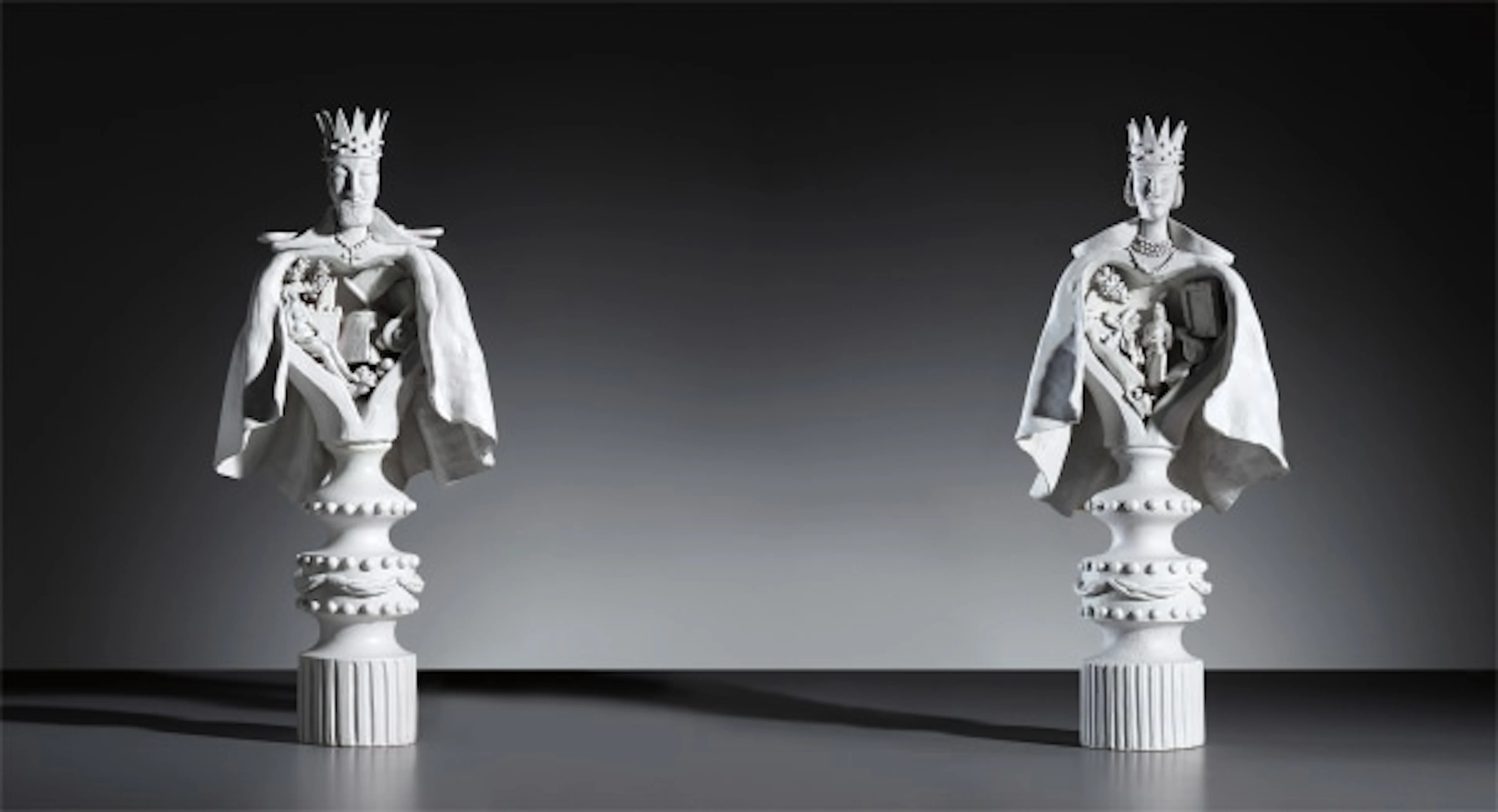 Large king and queen statuettes