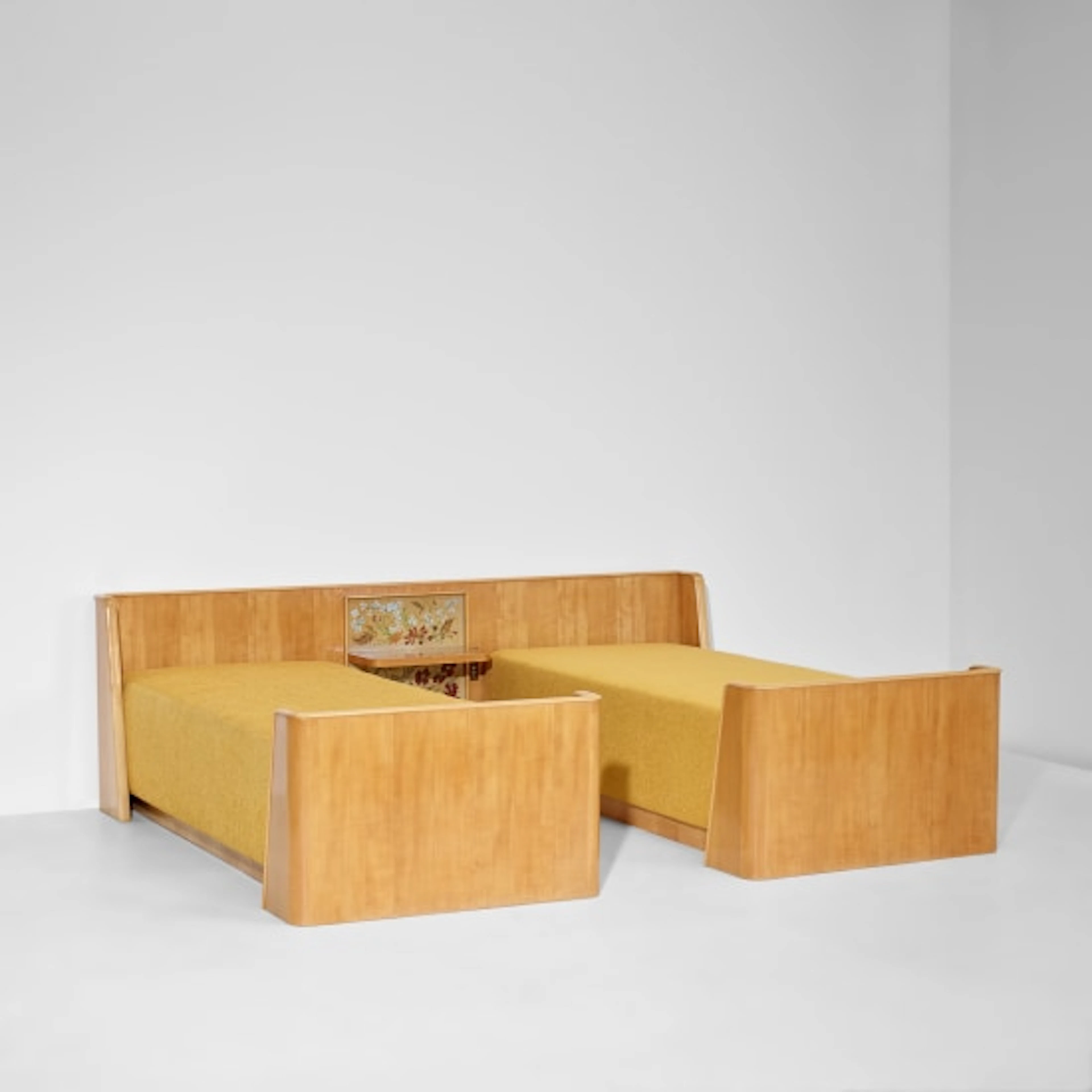 Jean Royère - Pair of 'Herbier' beds with integrated...