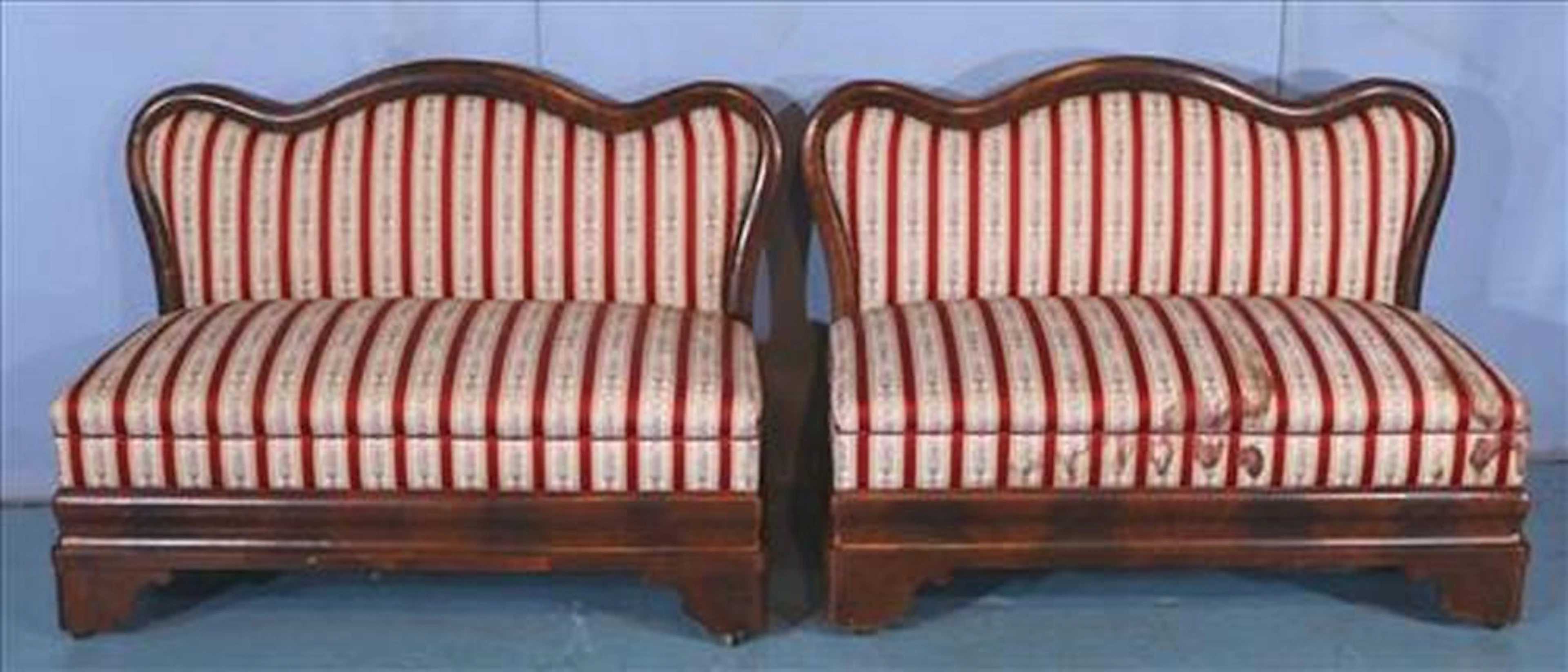 Pair of mahogany Empire window benches