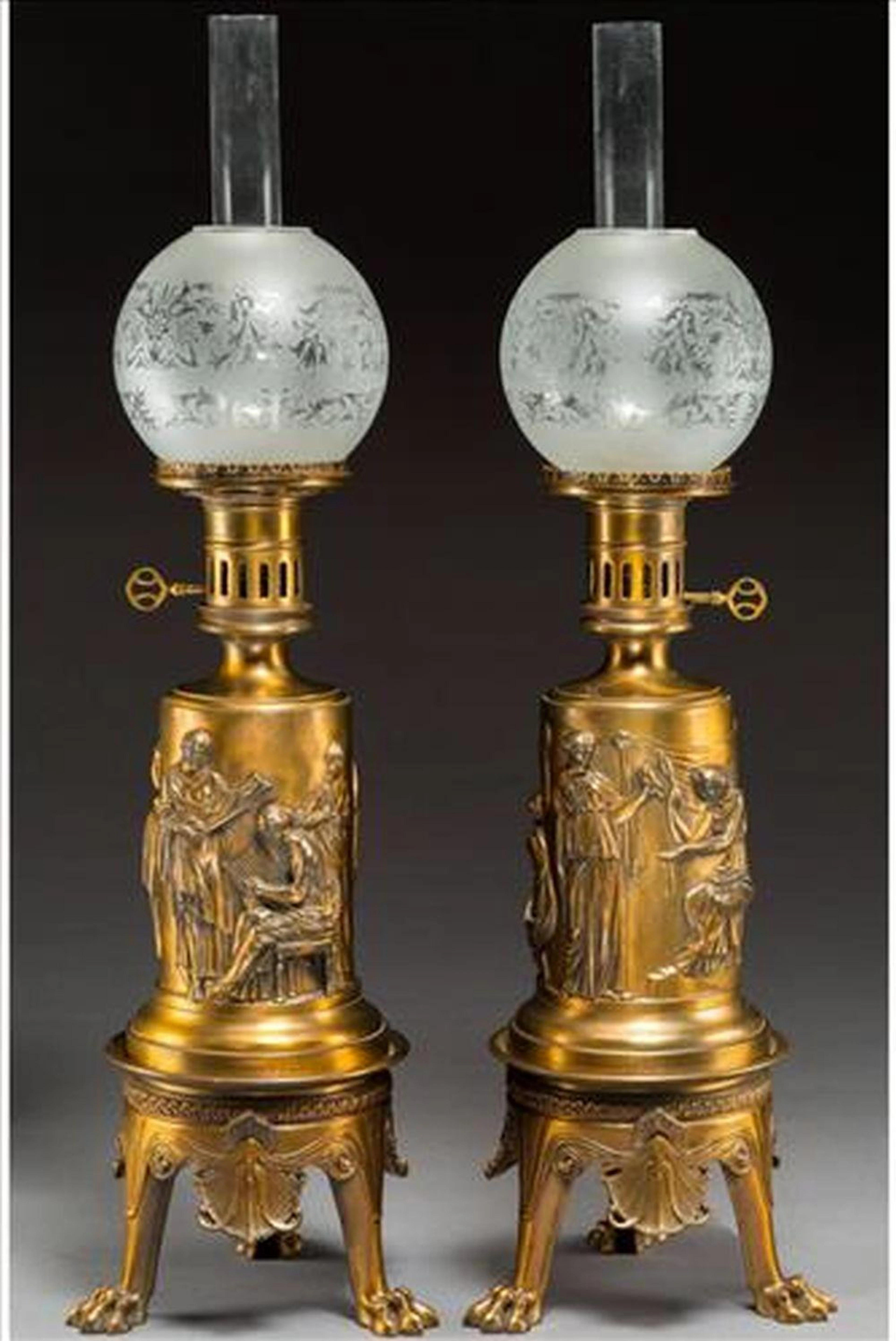 F. BARBEDIENNE Pair of 19th Century lamps