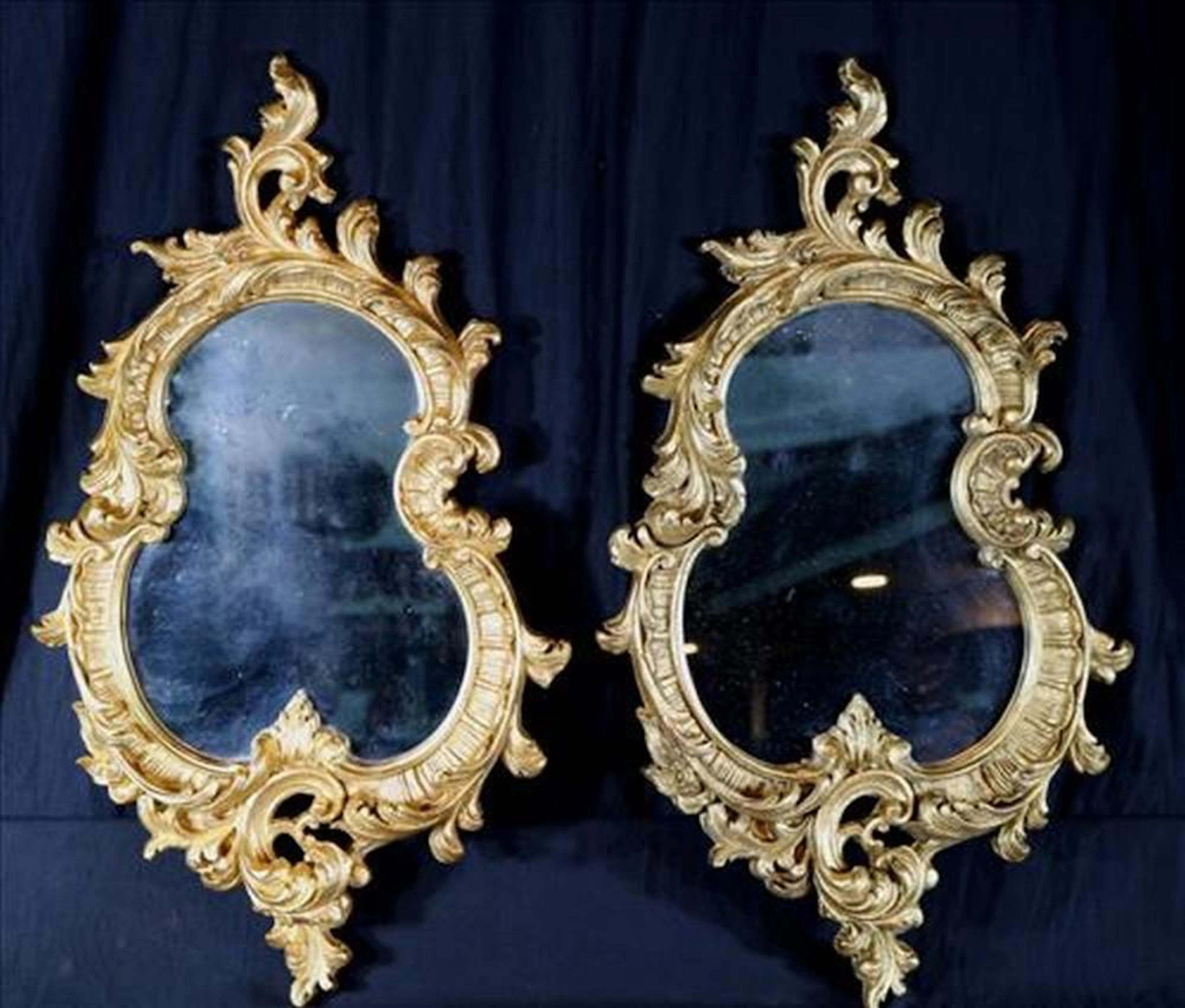 Pair of small French wall mirrors